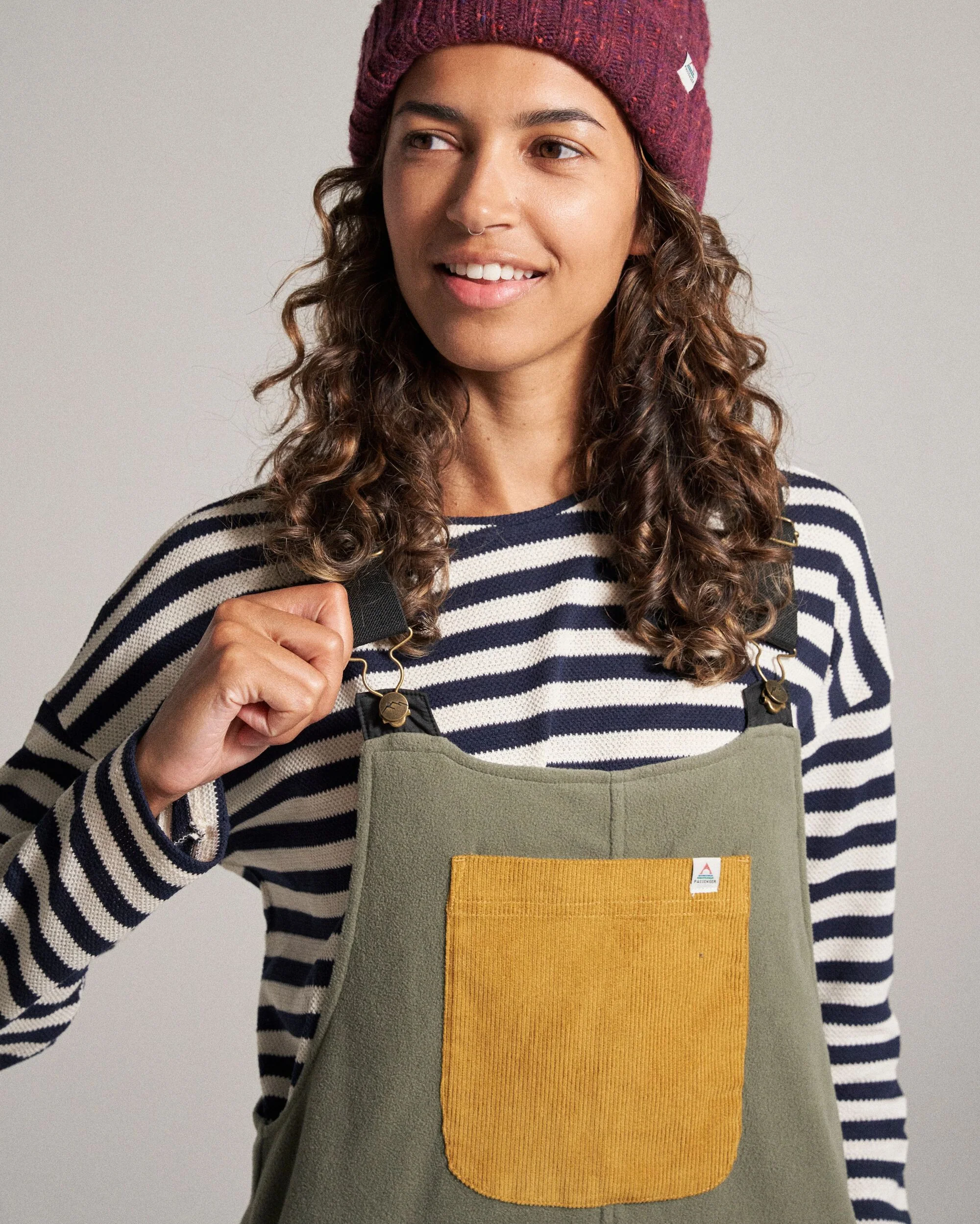 Ace Polar Fleece Dungarees - Dusty Olive - Image 3