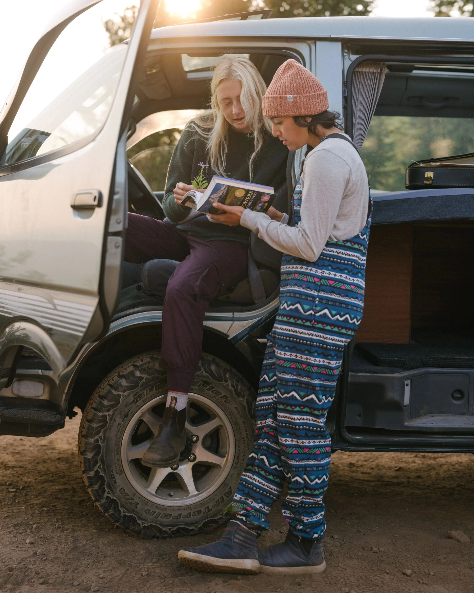 Ace Polar Fleece Dungarees - Mountain Geo Tidal Blue - Image 3