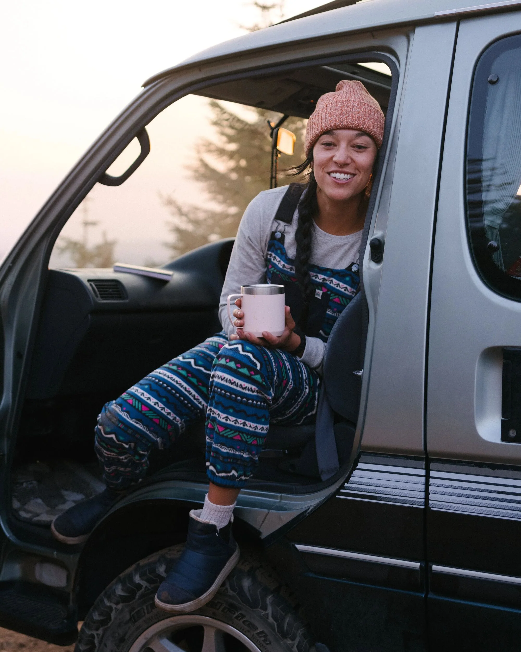 Ace Polar Fleece Dungarees - Mountain Geo Tidal Blue - Image 6