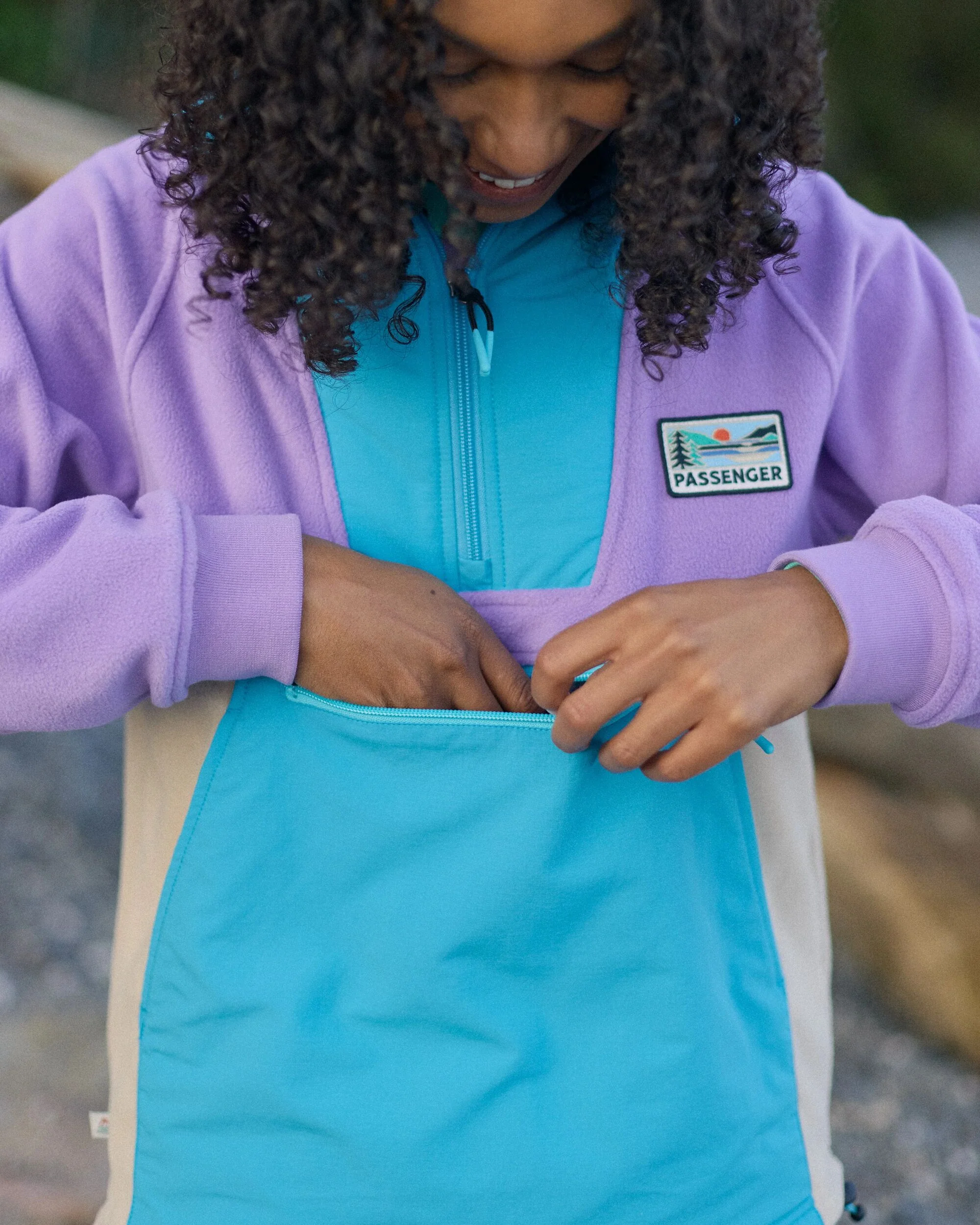 Alexander Hooded Polar Fleece - Retro Purple/Bluejay - Image 3