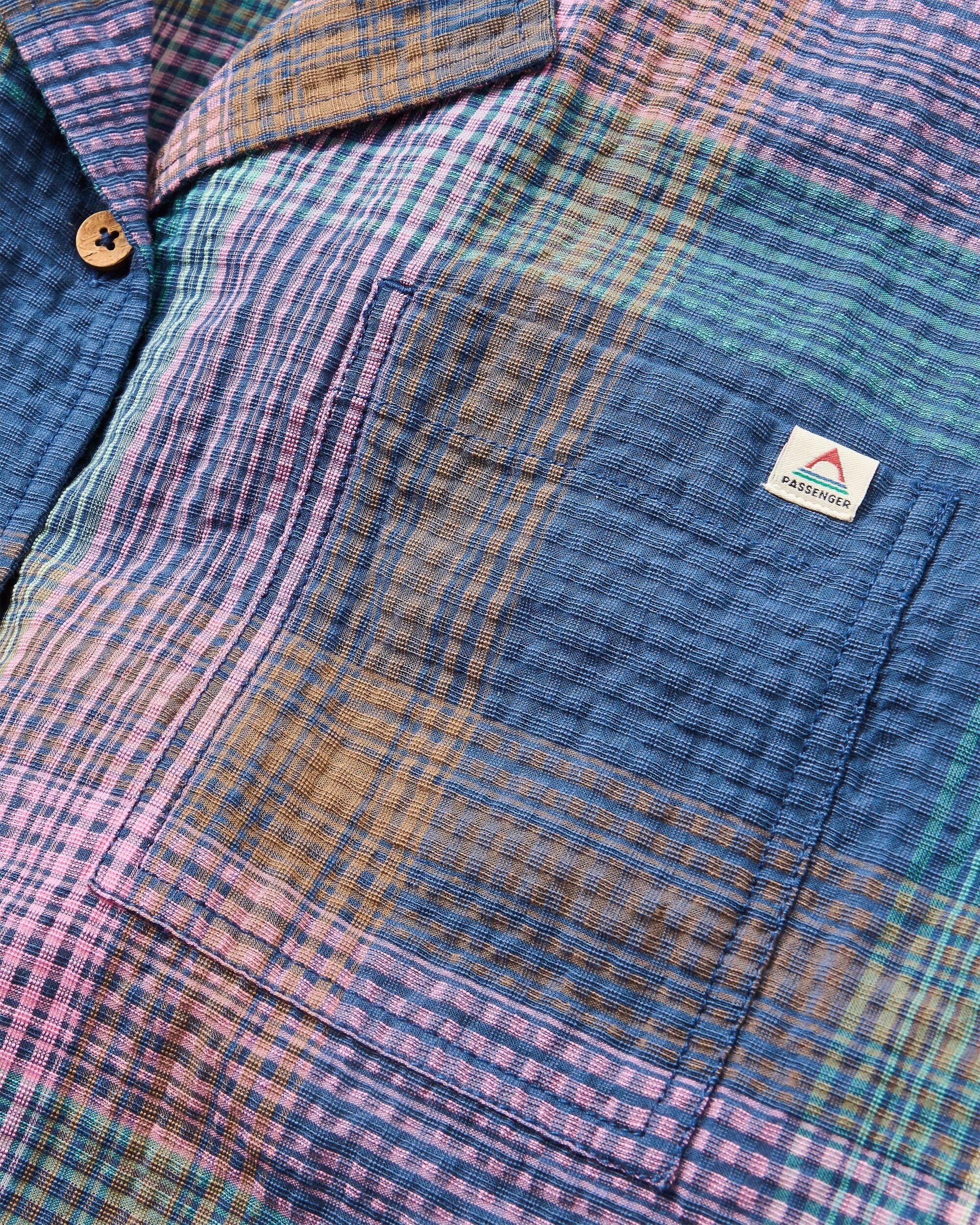 Arden Short Sleeve Shirt - Rich Navy Multi Check - Image 6
