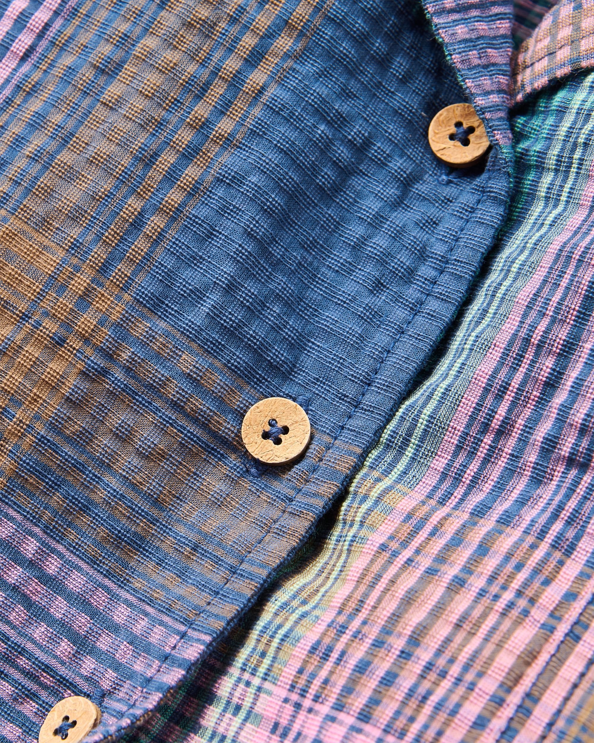 Arden Short Sleeve Shirt - Rich Navy Multi Check - Image 7