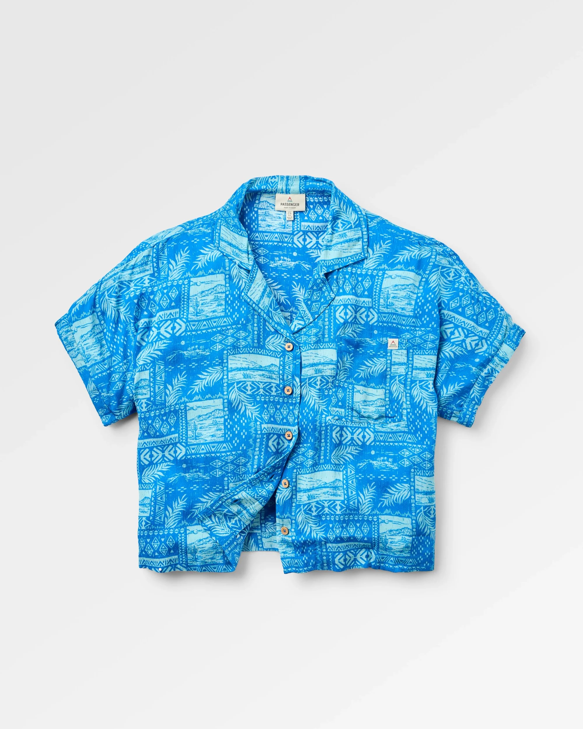 Arden Short Sleeve Shirt Eco Vero - Patchwork Marine Blue