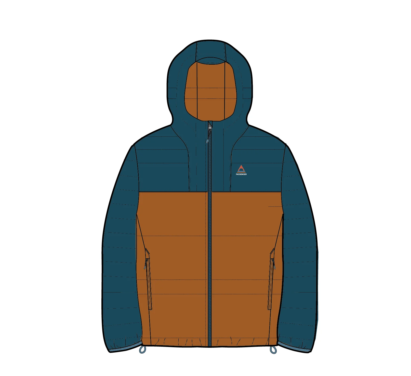 Ashland Down Jacket - Retro Orange/Tidal Blue - Image 11