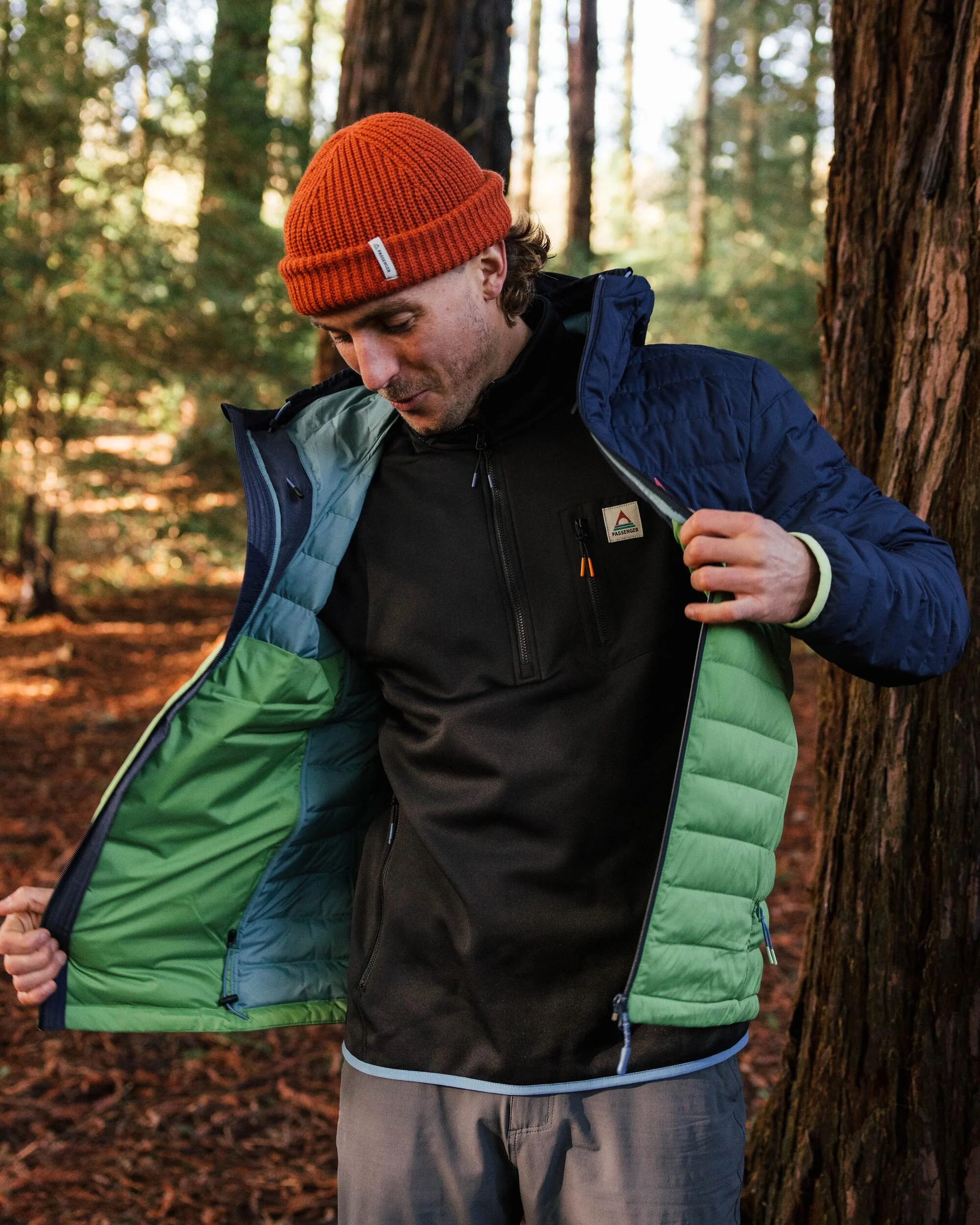 Ashland Down Jacket - Rich Navy/Pear Green - Image 6