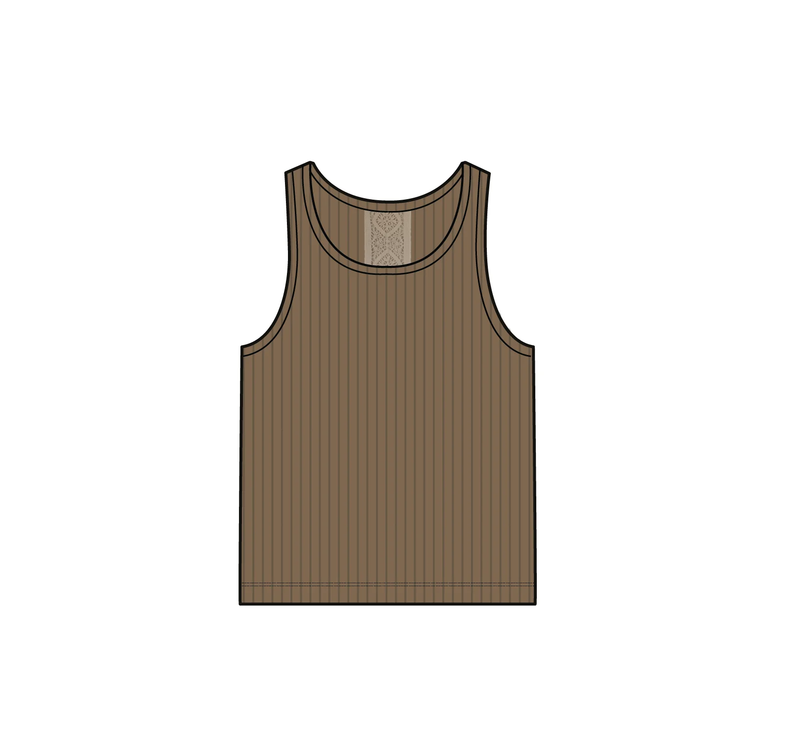 Atmos Ribbed Tank Vest - Caramel Brown - Image 6