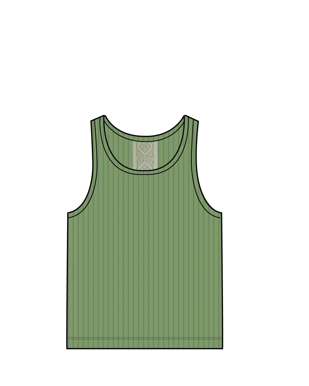 Atmos Ribbed Tank Vest - Stem Green - Image 7