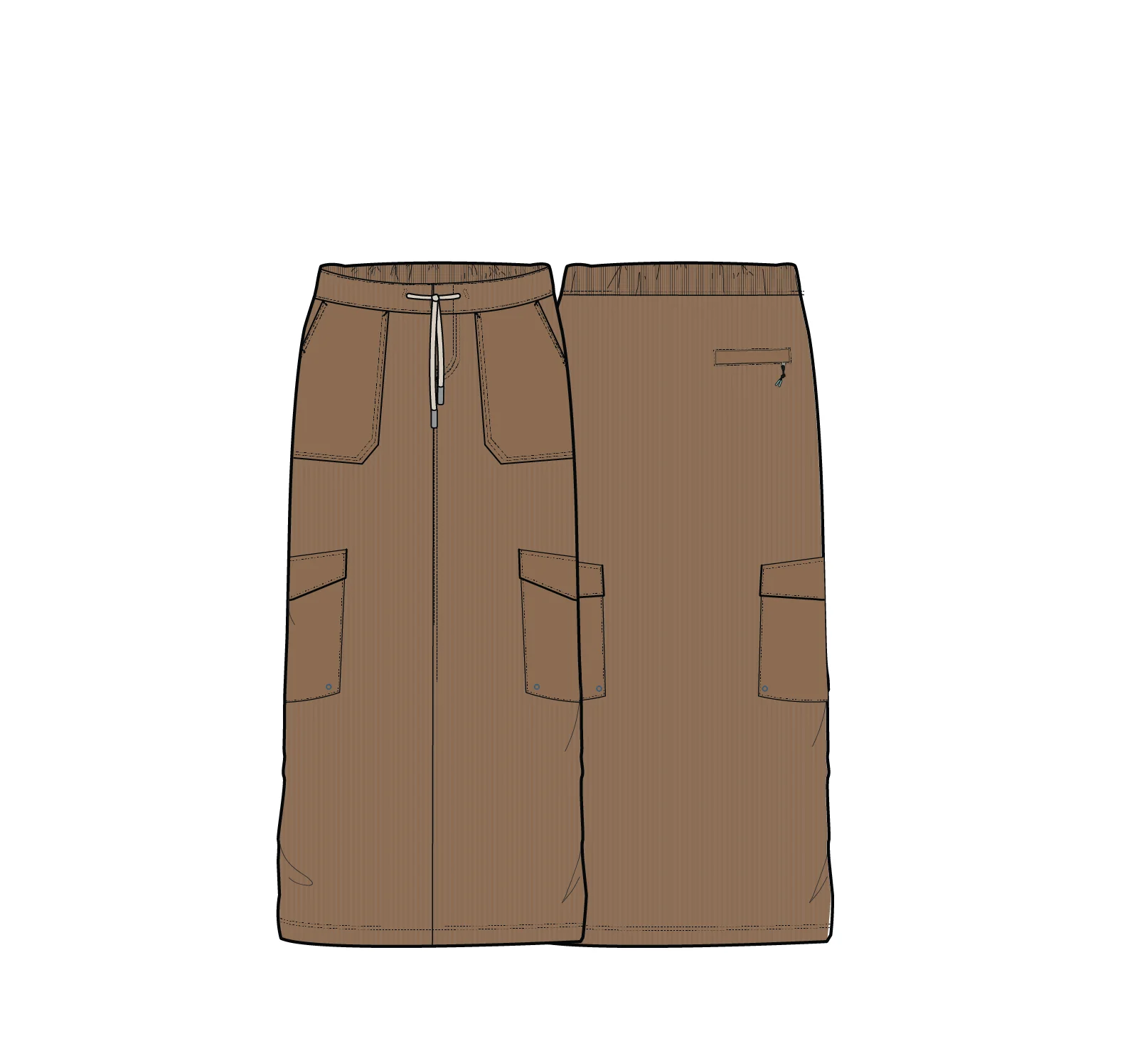 Avian Cord Midi Skirt - Biscuit - Image 9