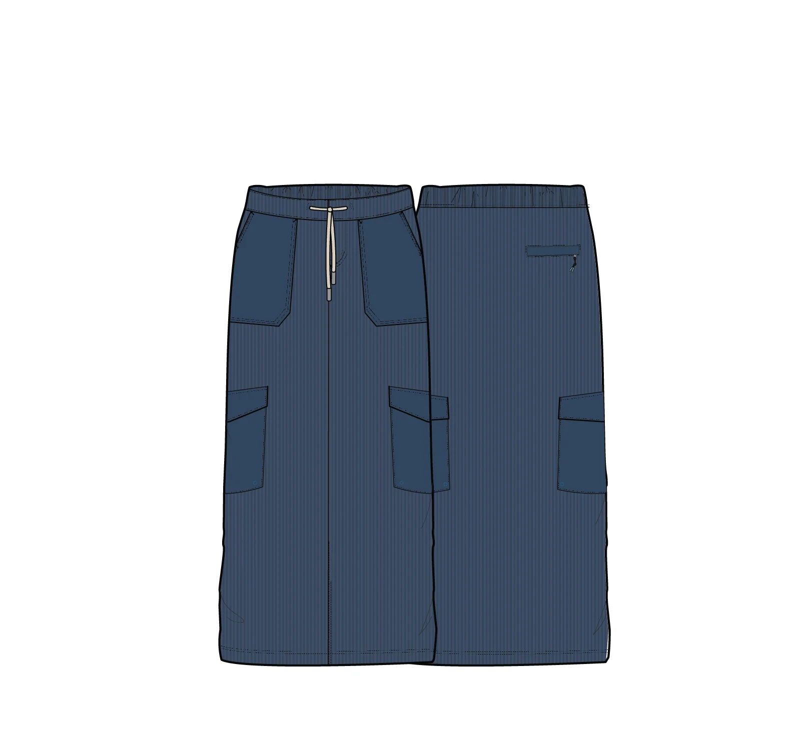 Avian Cord Midi Skirt - Dark Denim - Image 8
