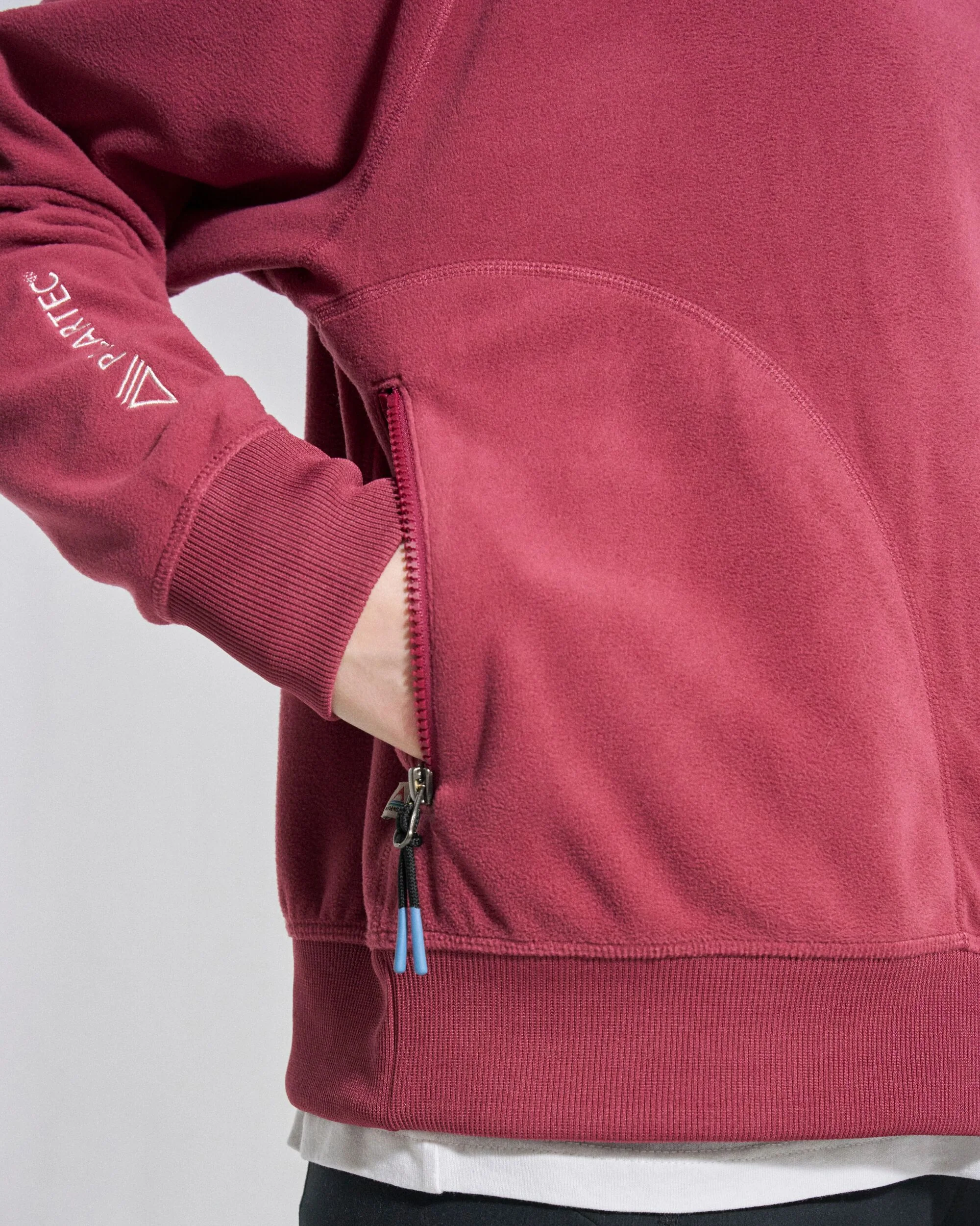 Ayla Micro Polartec® Crew Fleece - Maroon - Image 4