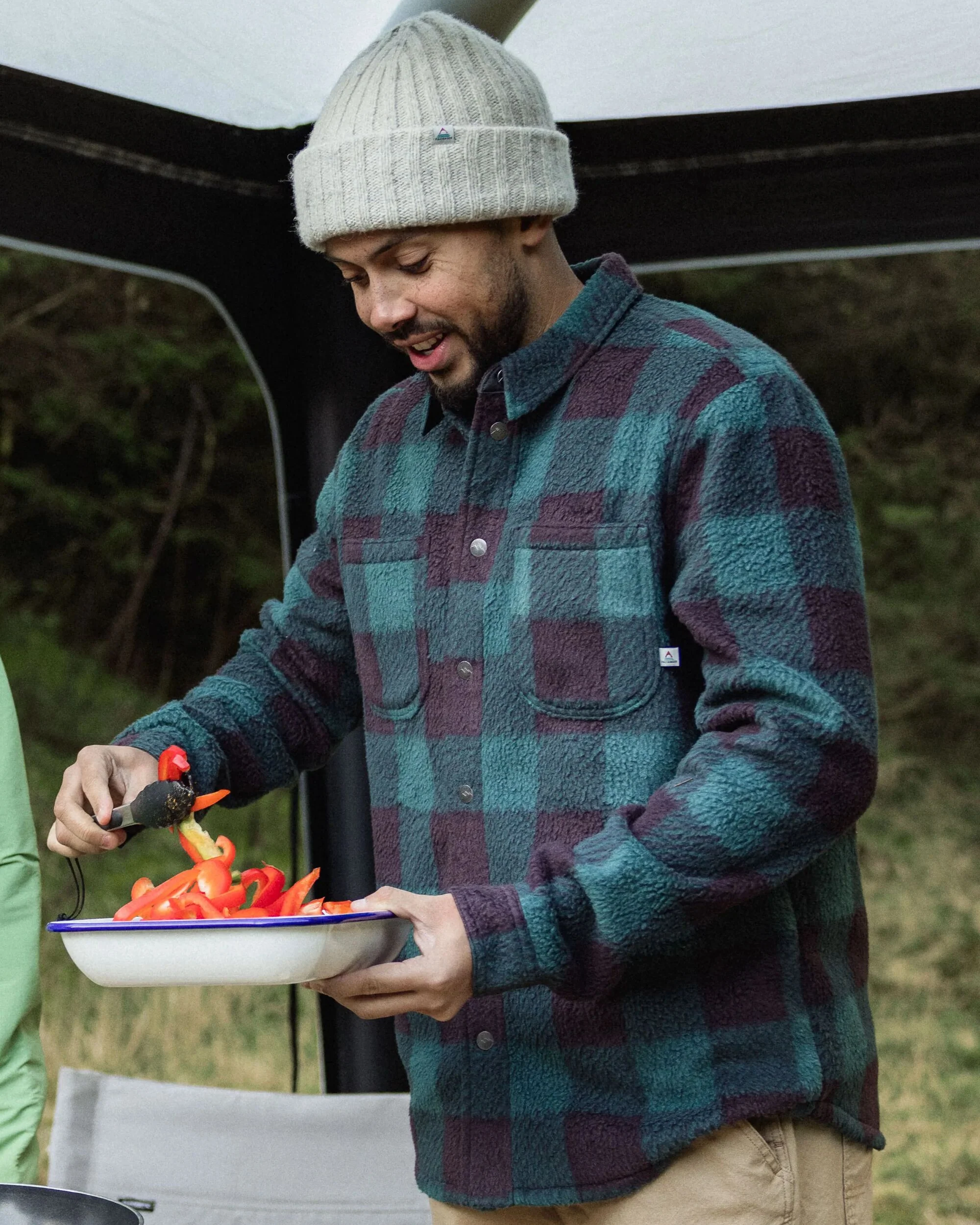 Backcountry Sherpa Fleece Shirt - Dark Fern/Espresso Check