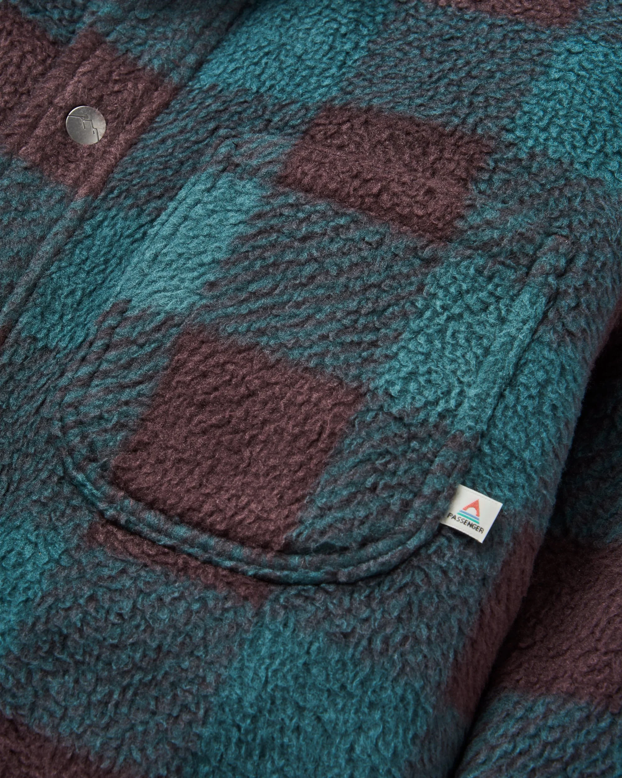 Backcountry Sherpa Fleece Shirt - Dark Fern/Espresso Check - Image 6