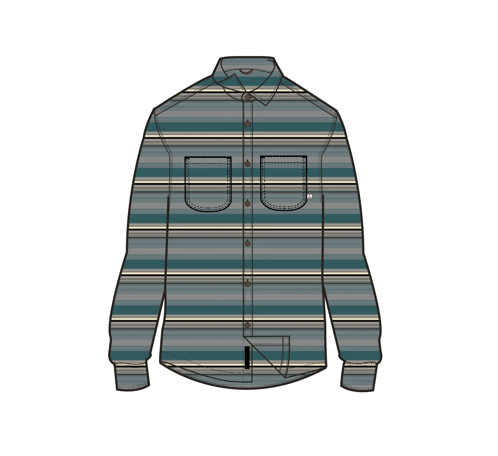 Backcountry Stripe Light Shirt - Grey Marl/Mediterranean Stripe - Image 8