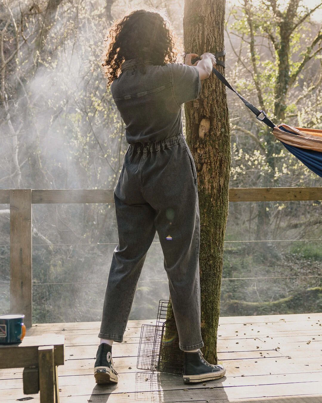 Bluebell Organic Cotton Boiler Suit - Washed Black Denim - Image 4