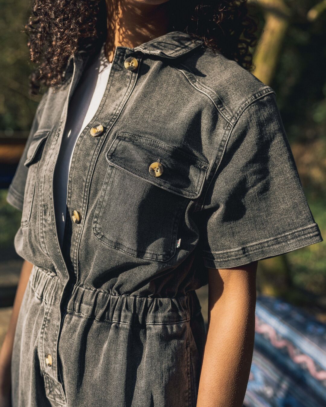 Bluebell Organic Cotton Boiler Suit - Washed Black Denim - Image 6