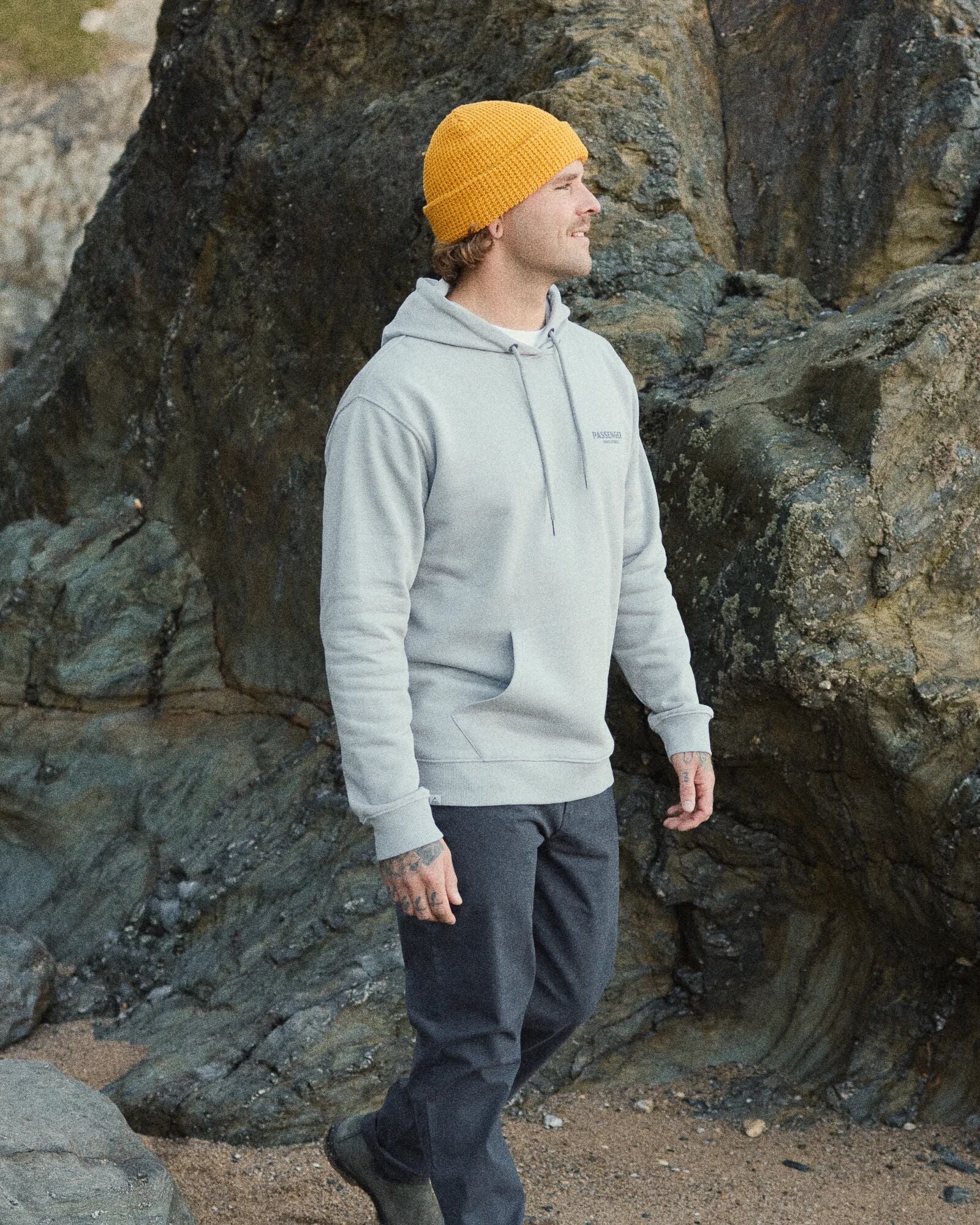 Waves & Trees Organic Cotton Hoodie - Steel Grey - Image 4
