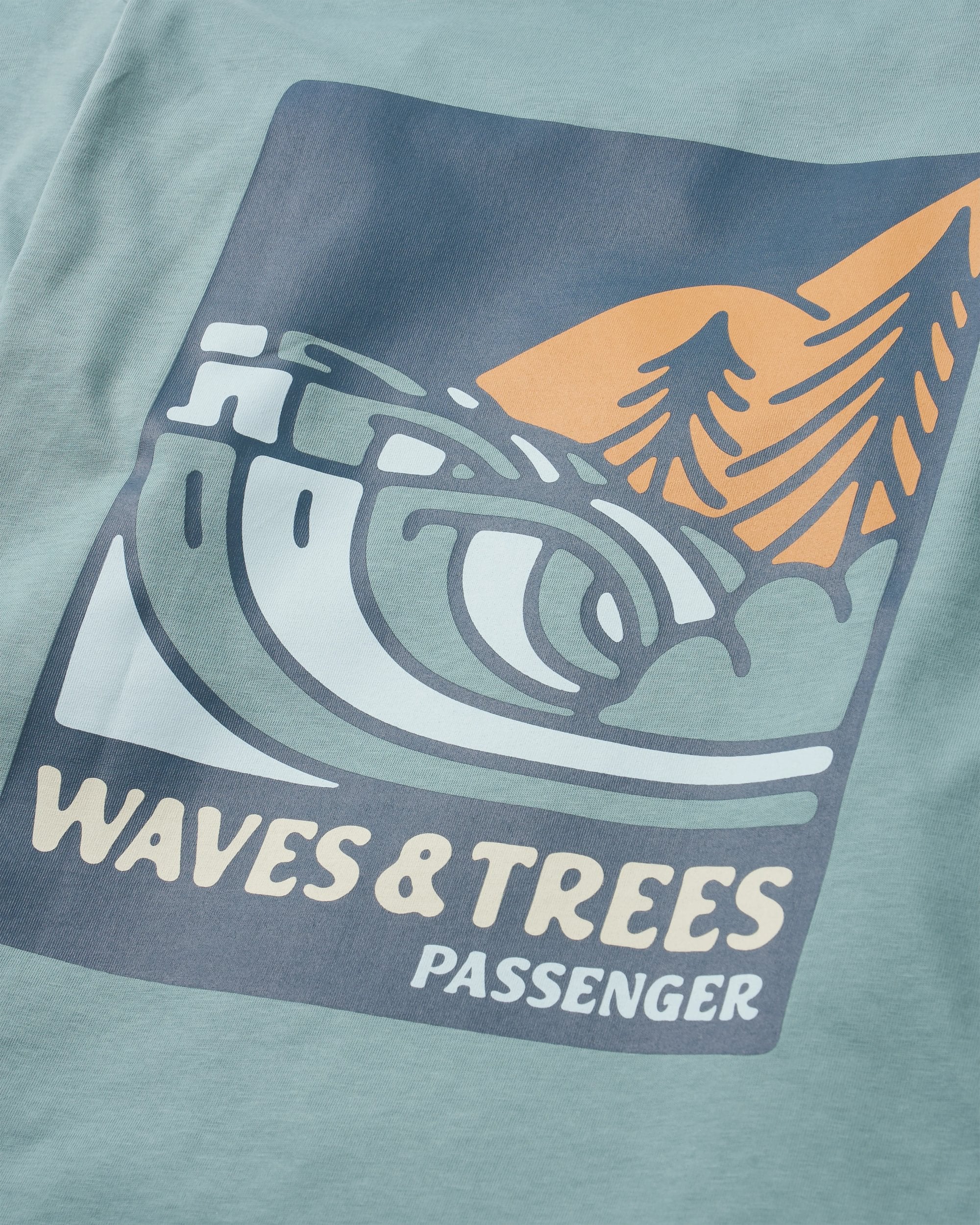 Waves & Trees Organic Cotton LS T-Shirt - Stormy Sea - Image 10
