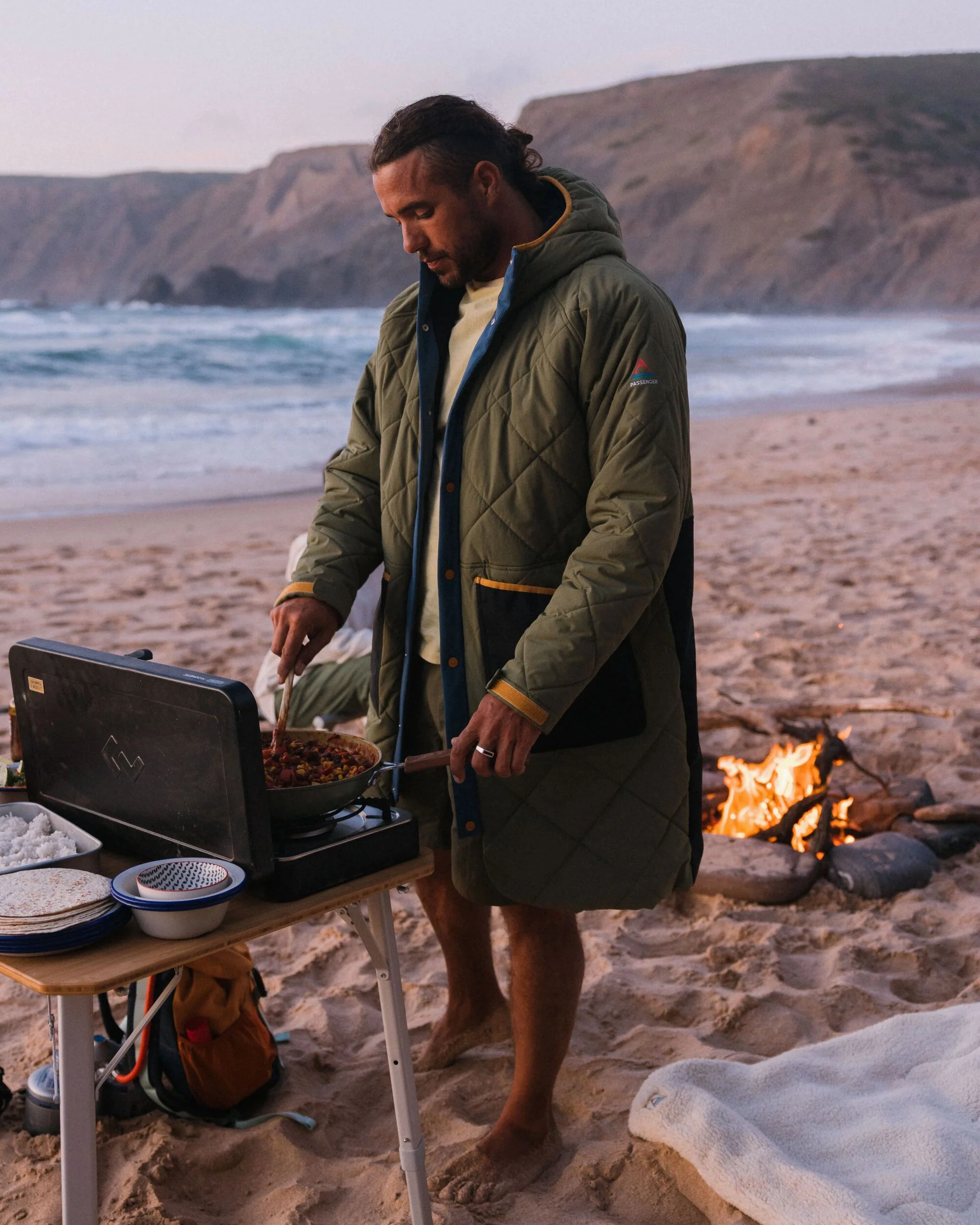 Campscape Fleece Lined Parka - Black/Khaki