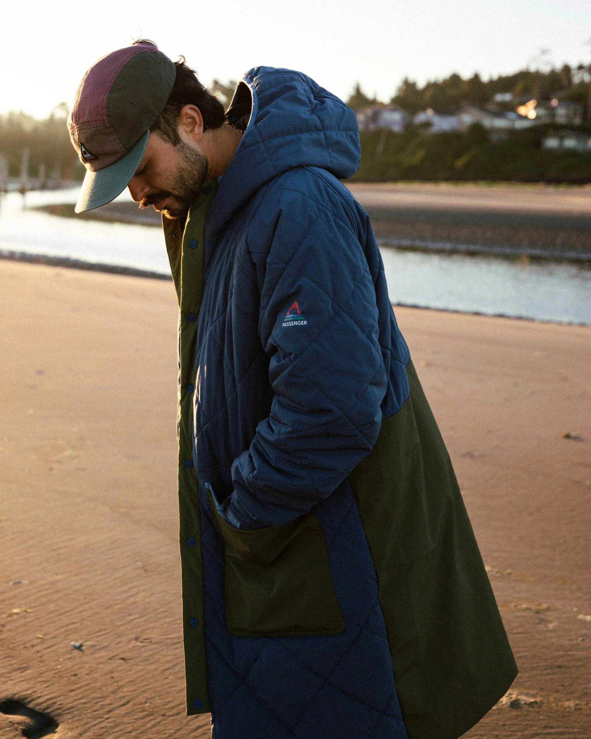 Campscape Fleece Lined Parka - Khaki/Dark Denim - Image 5
