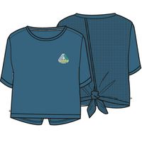 Chakra Tie Back Active T-Shirt - Blue Steel - Image 9