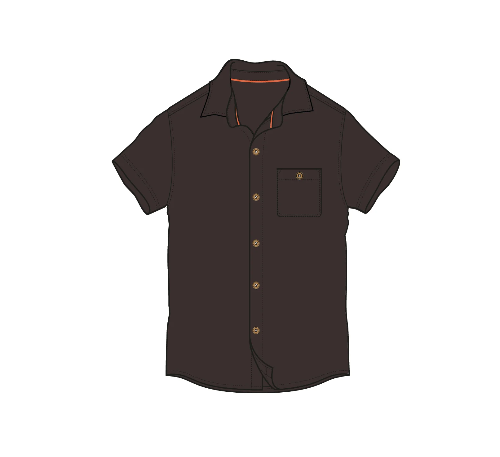 Chill Textured Short Sleeve Shirt - Espresso - Image 8