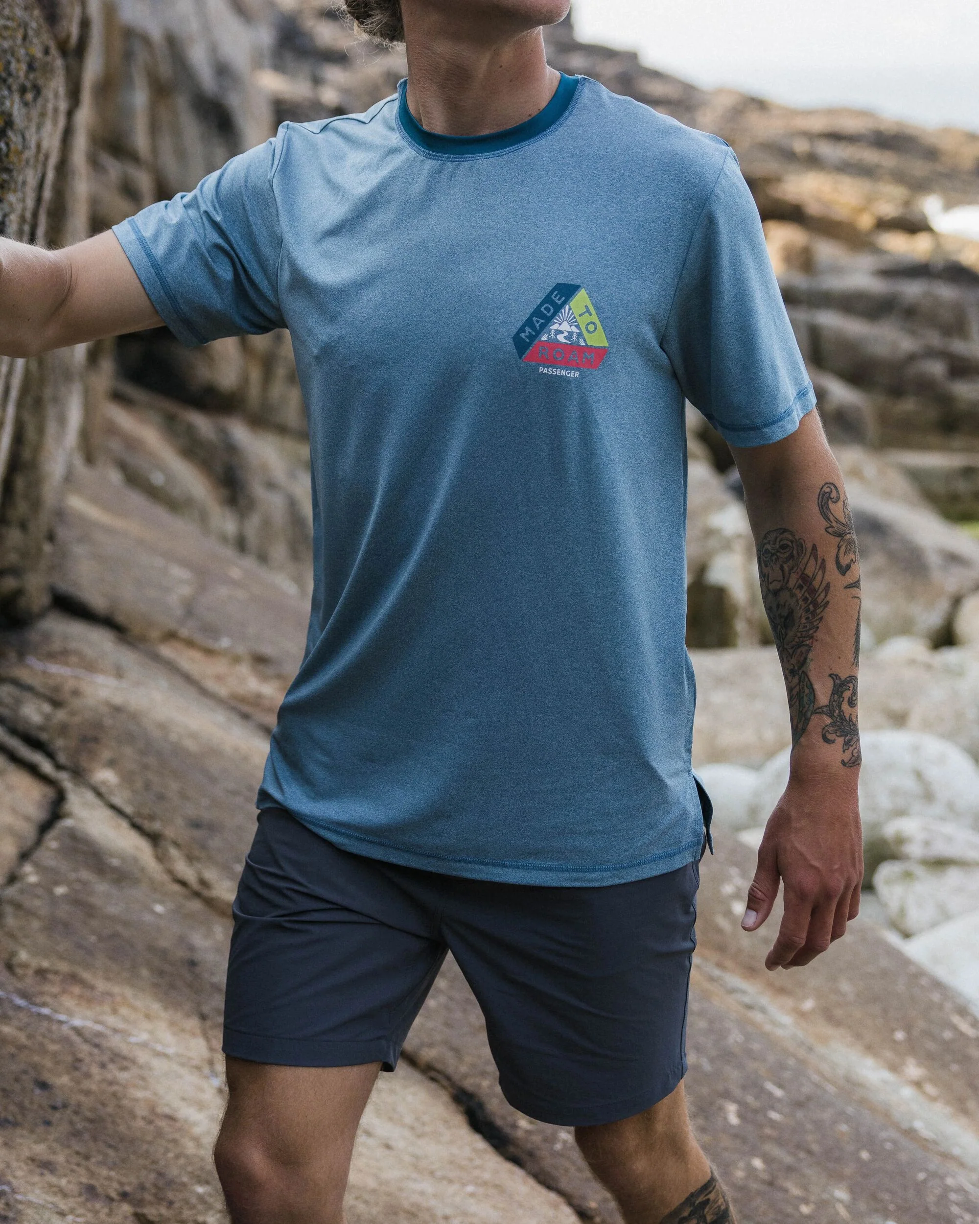 Classic Active T-Shirt - Blue Steel Marl - Image 3