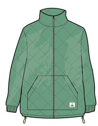 Clementine Quilted Zip-Through - Green Spruce - Image 9