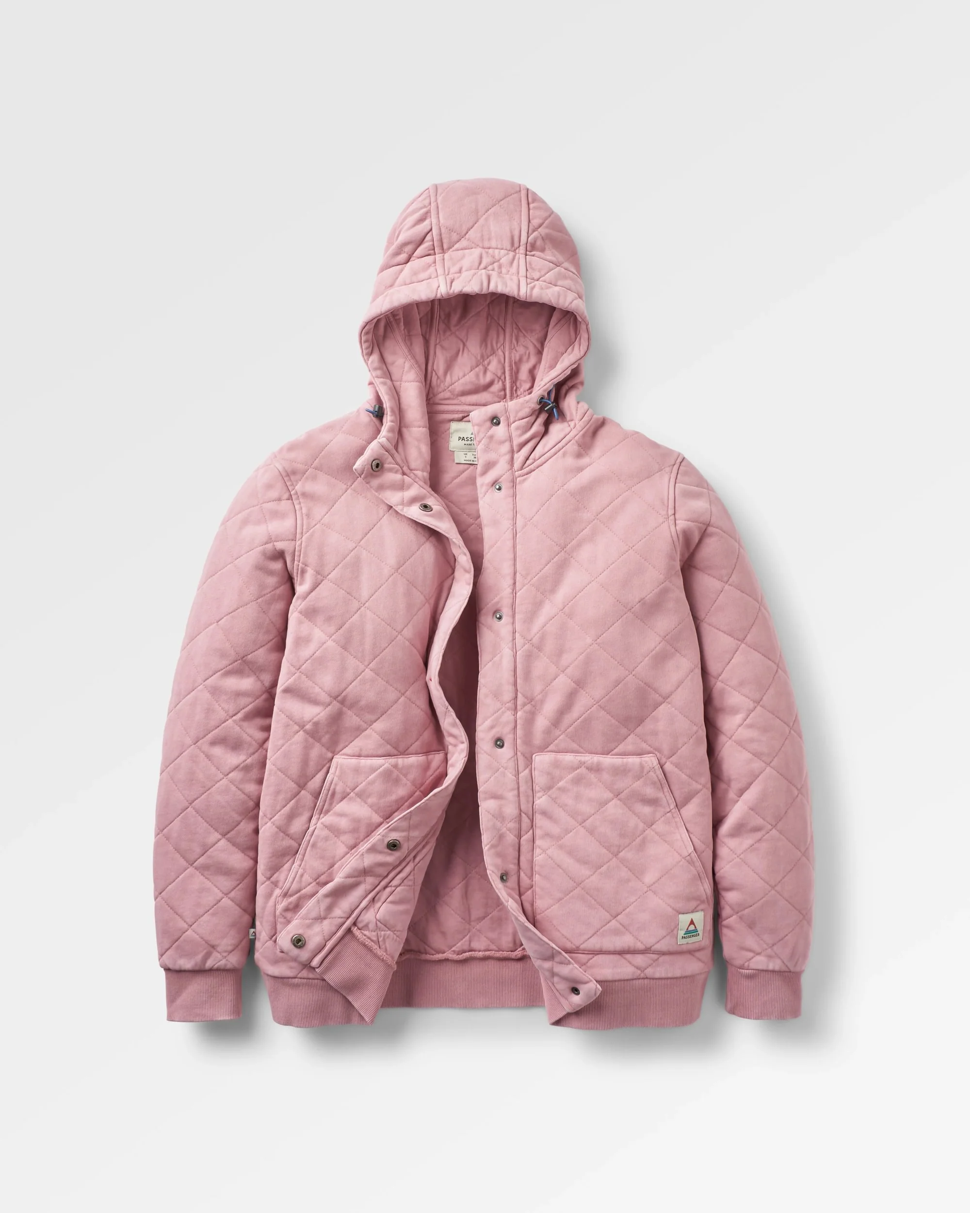 Clementine Quilted Popper Up Hoodie - Pink Haze - Image 2