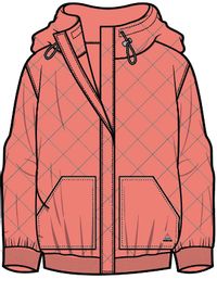Clementine Quilted Popper Up Hoodie - Shell Pink - Image 14