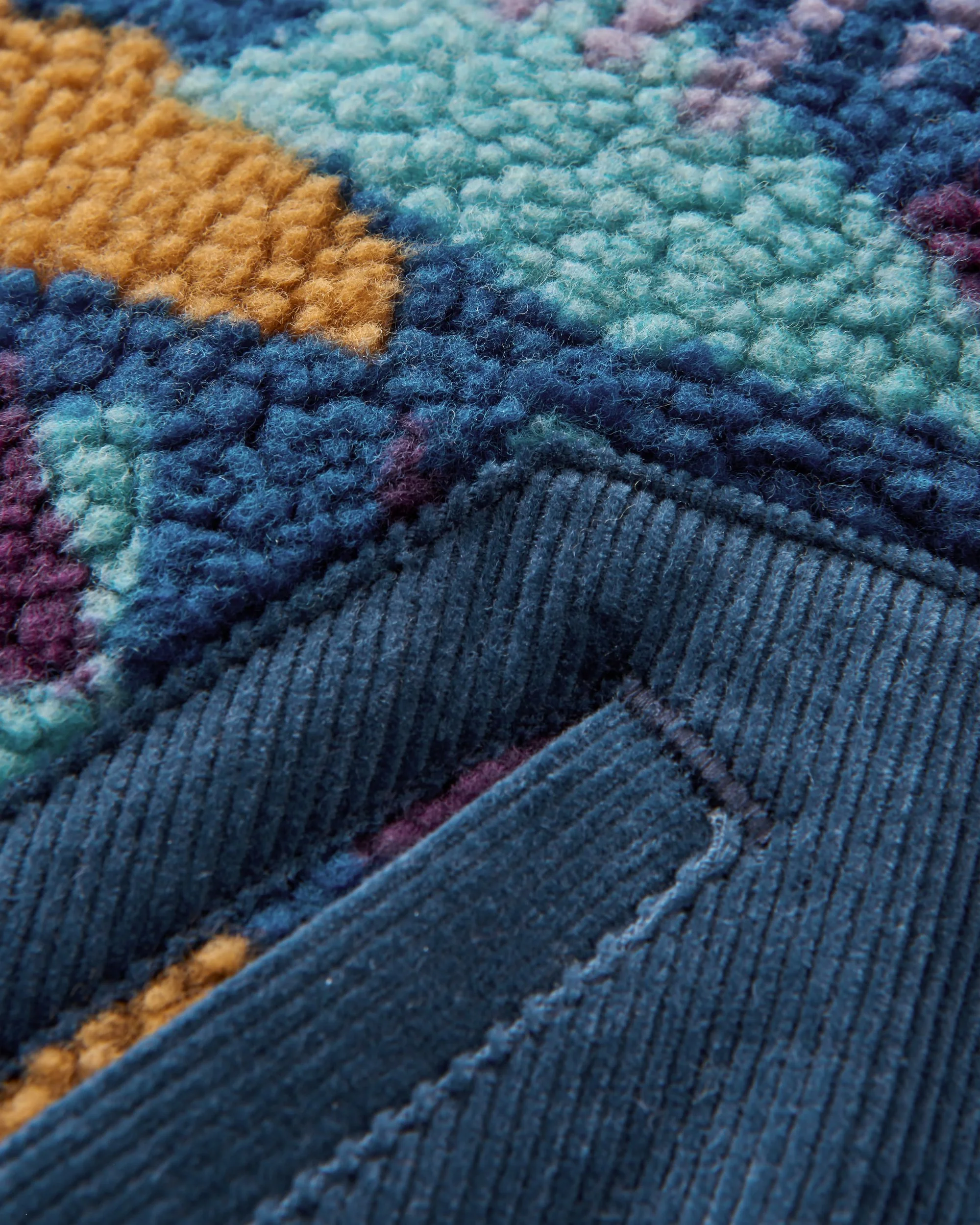 Clover Sherpa Fleece - Deep Blue Camo Pattern - Image 9