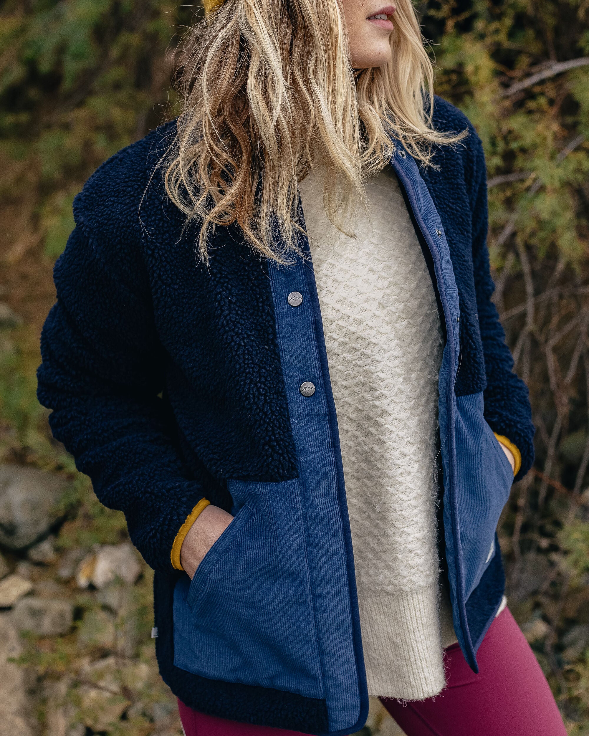 Clover Sherpa Fleece - Deep Navy