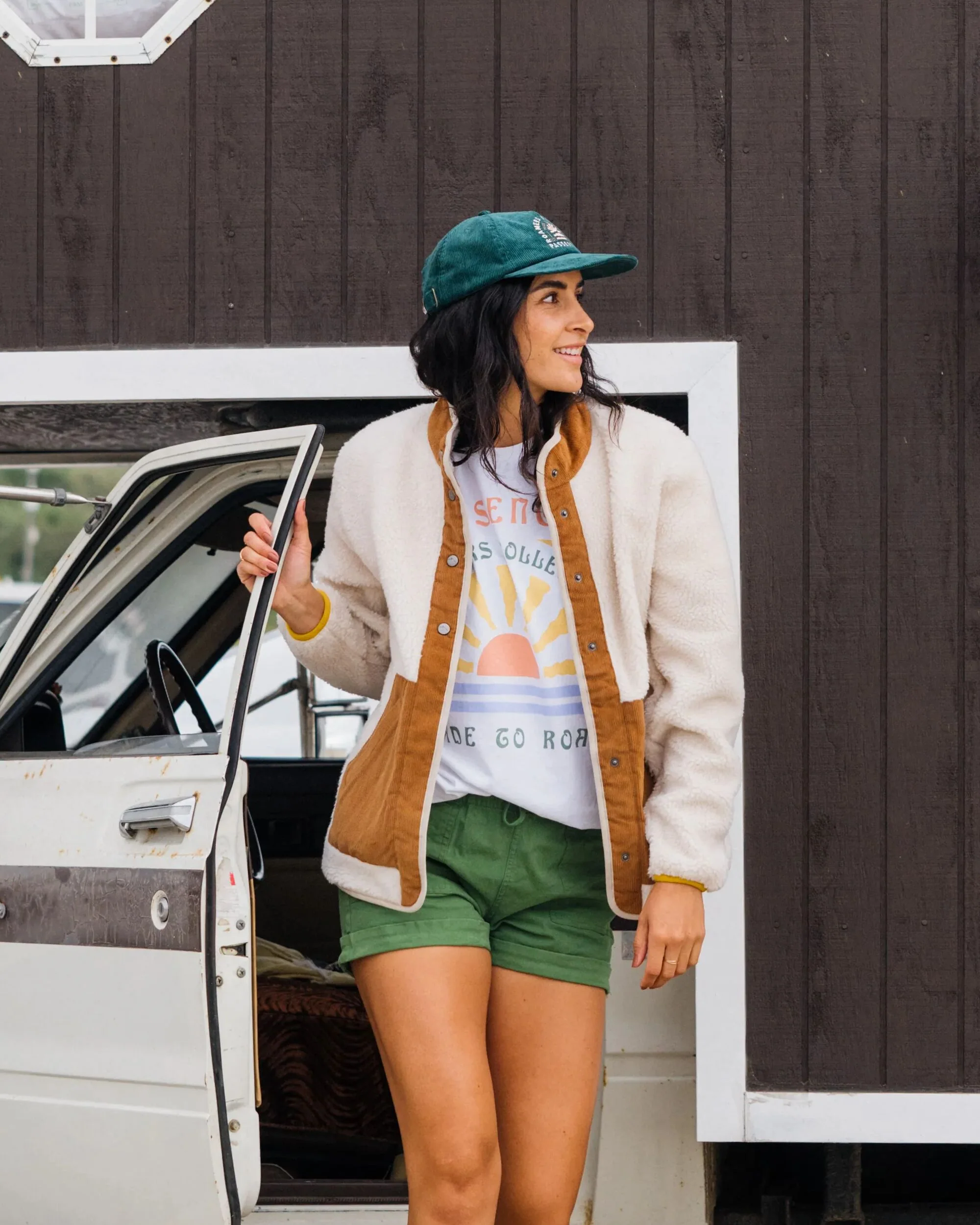 Clover Sherpa Fleece - Vintage White