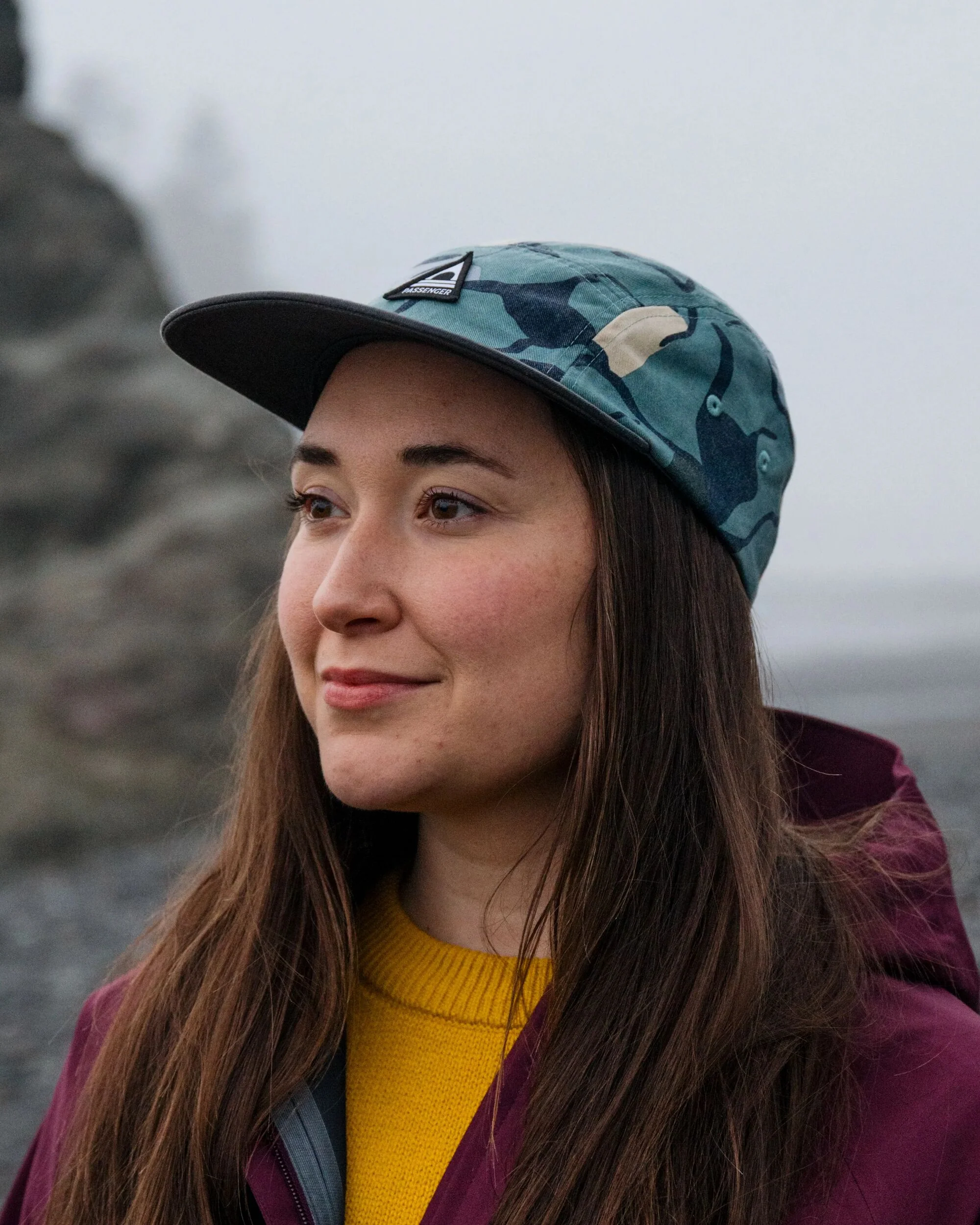 Coast Organic Cotton 5 Panel Cap - Abstract Trails Arctic - Image 3