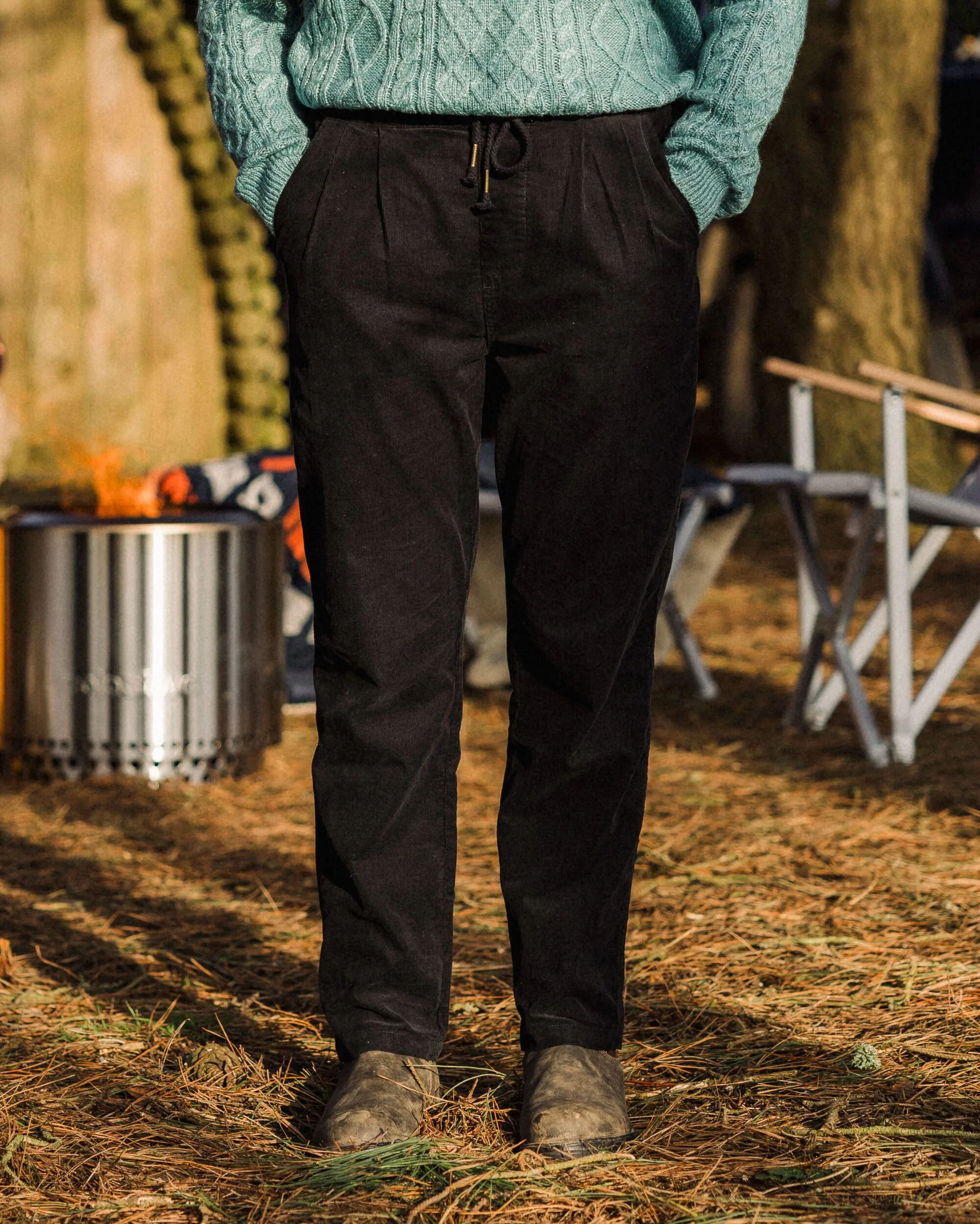 Compass Corduroy Trouser - Black