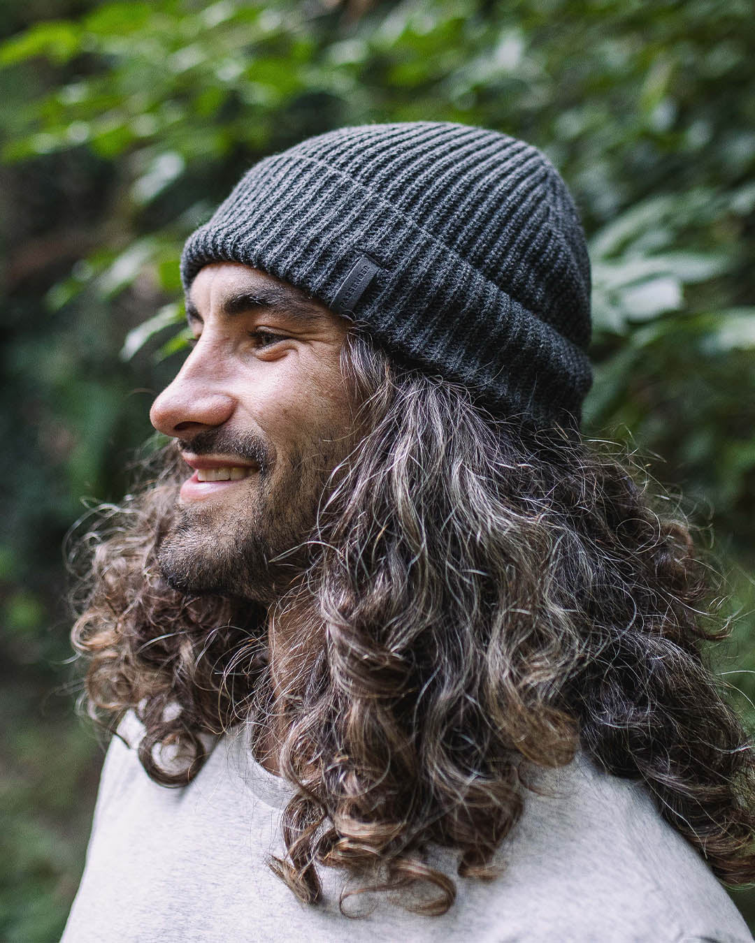 Compass Acrylic Beanie - Charcoal - Image 3