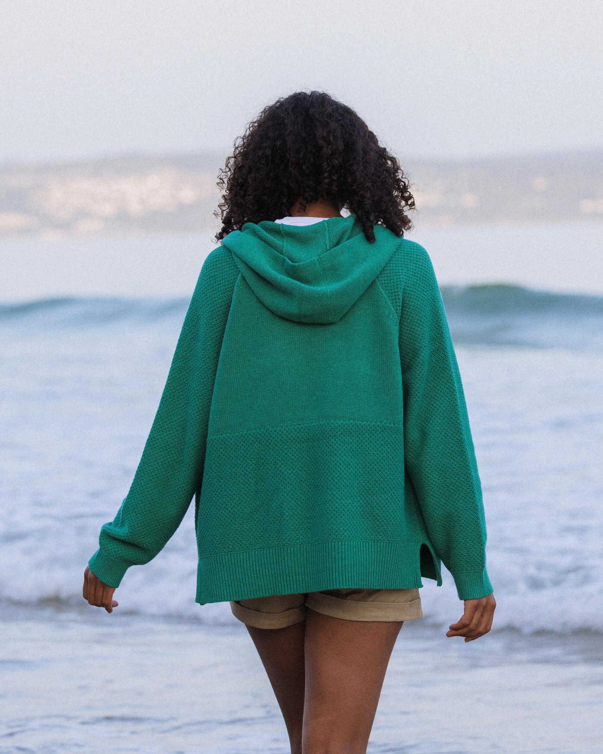 Cove Full Zip Knitted Hoodie - Greenlake - Image 3