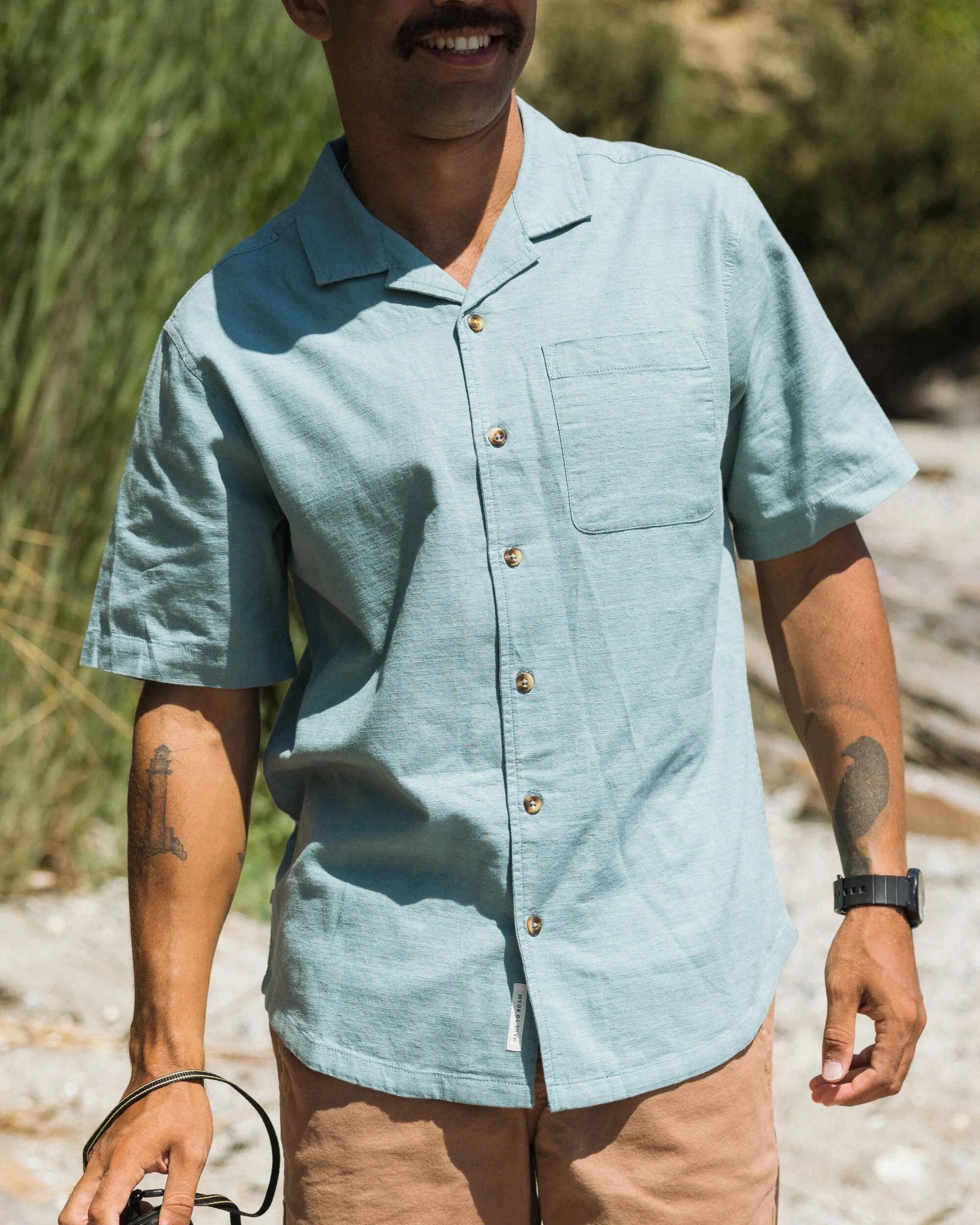Cove Organic Cotton Textured Shirt - Arctic - Image 3