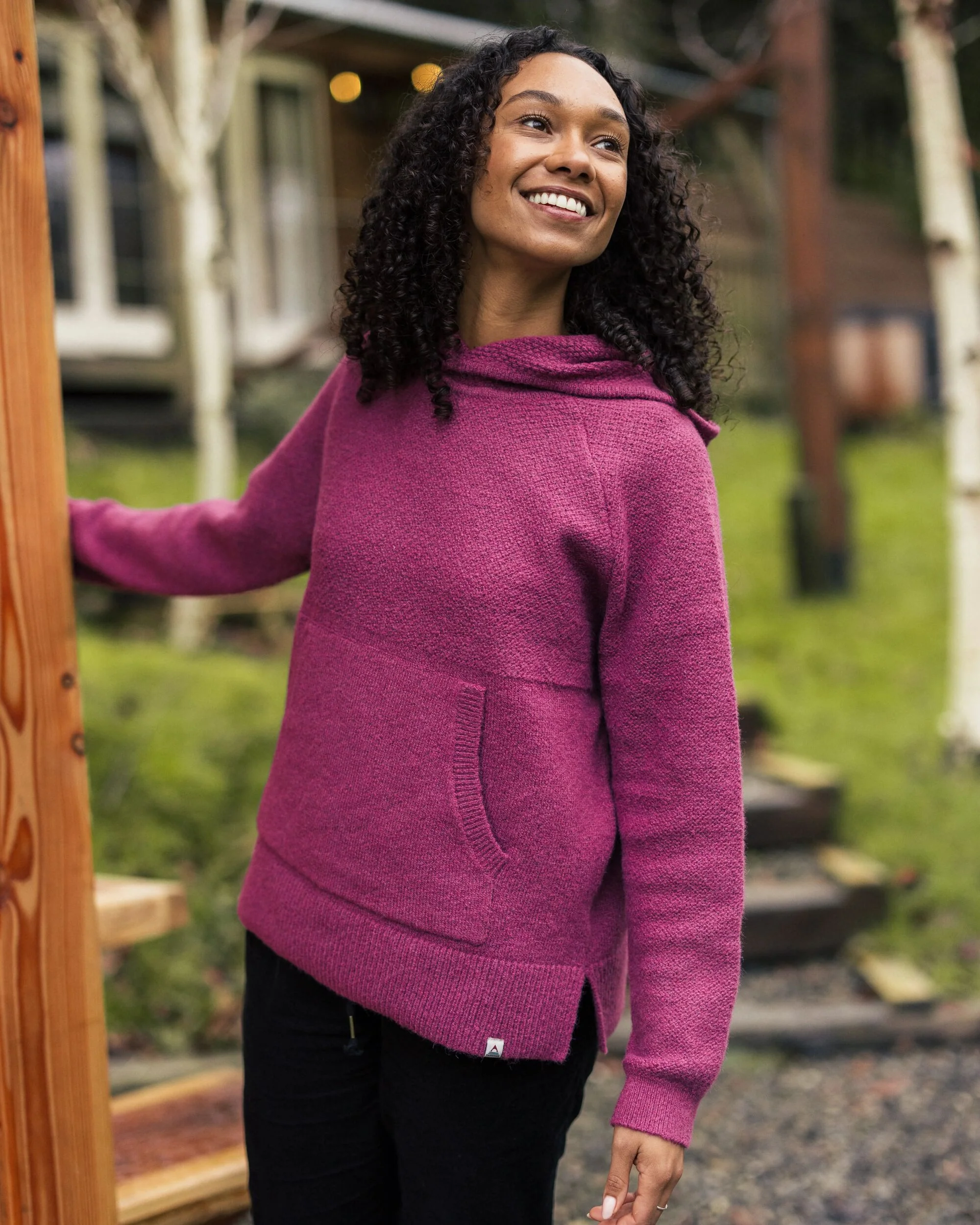 Cove Knitted Hoodie - Rhubarb