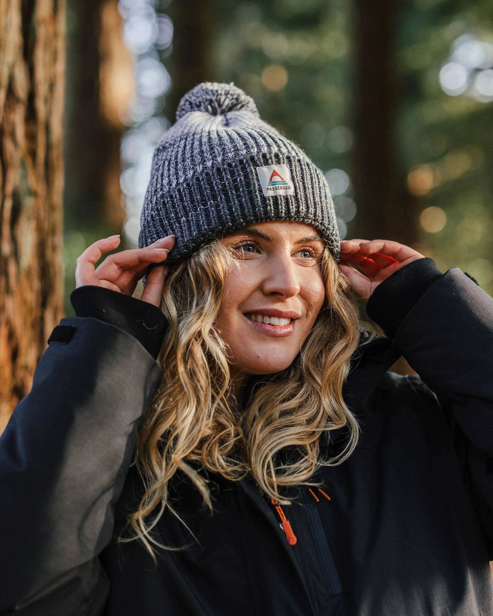 Crag Bobble Hat - Charcoal/Stone - Image 2