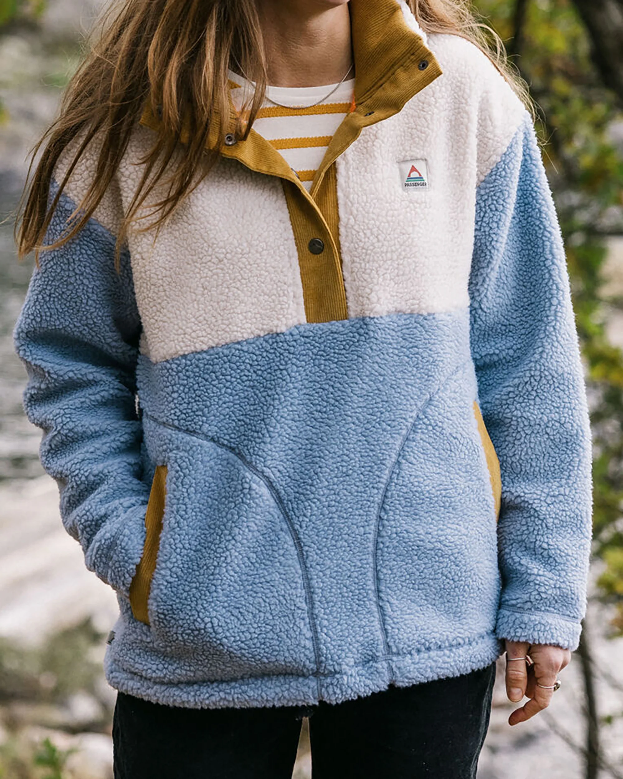 Create Deep-Pile Sherpa Fleece - Blue Fog