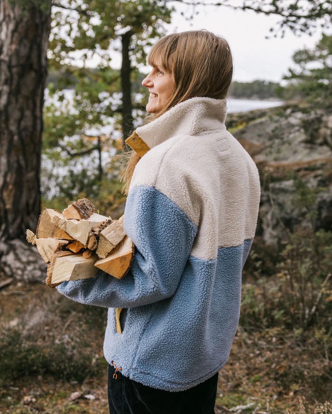 Create Deep-Pile Sherpa Fleece - Blue Fog - Image 4