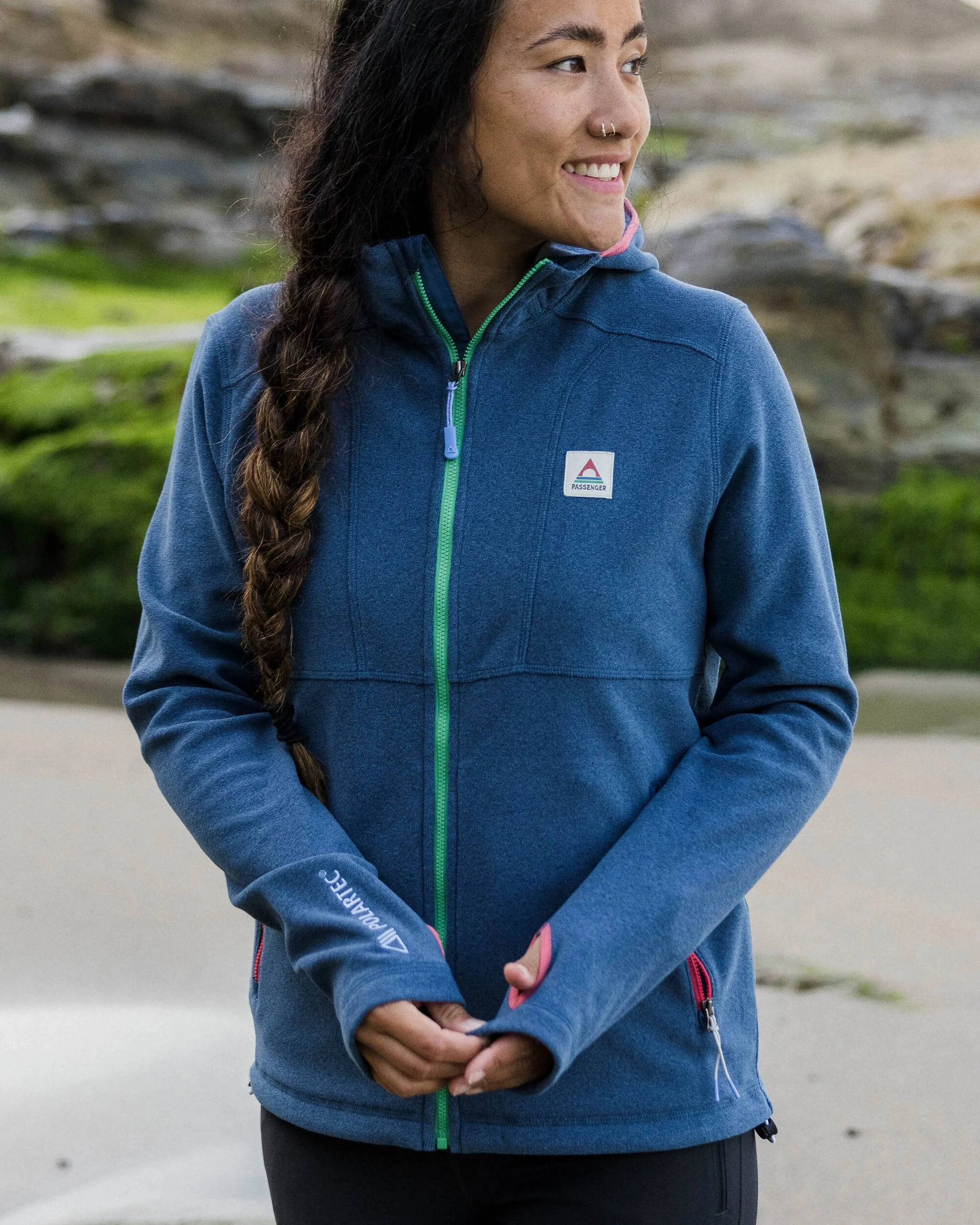 Crest Polartec® Fleece Hoodie - Dark Denim Marl