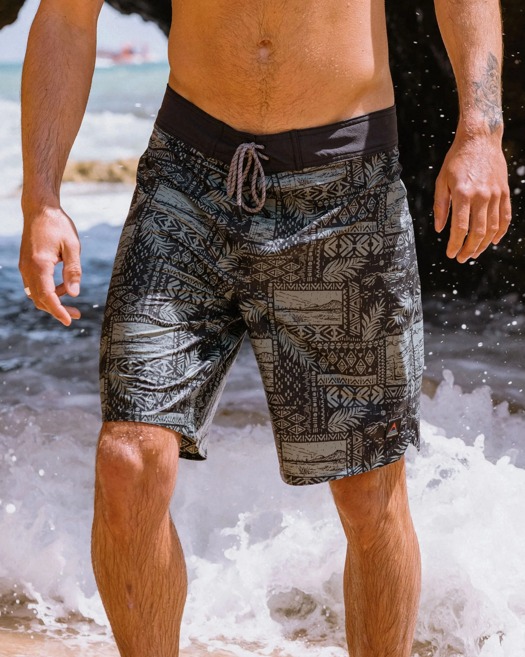 Cruiser NetPlus® 19" Boardshort - Patchwork Faded Black