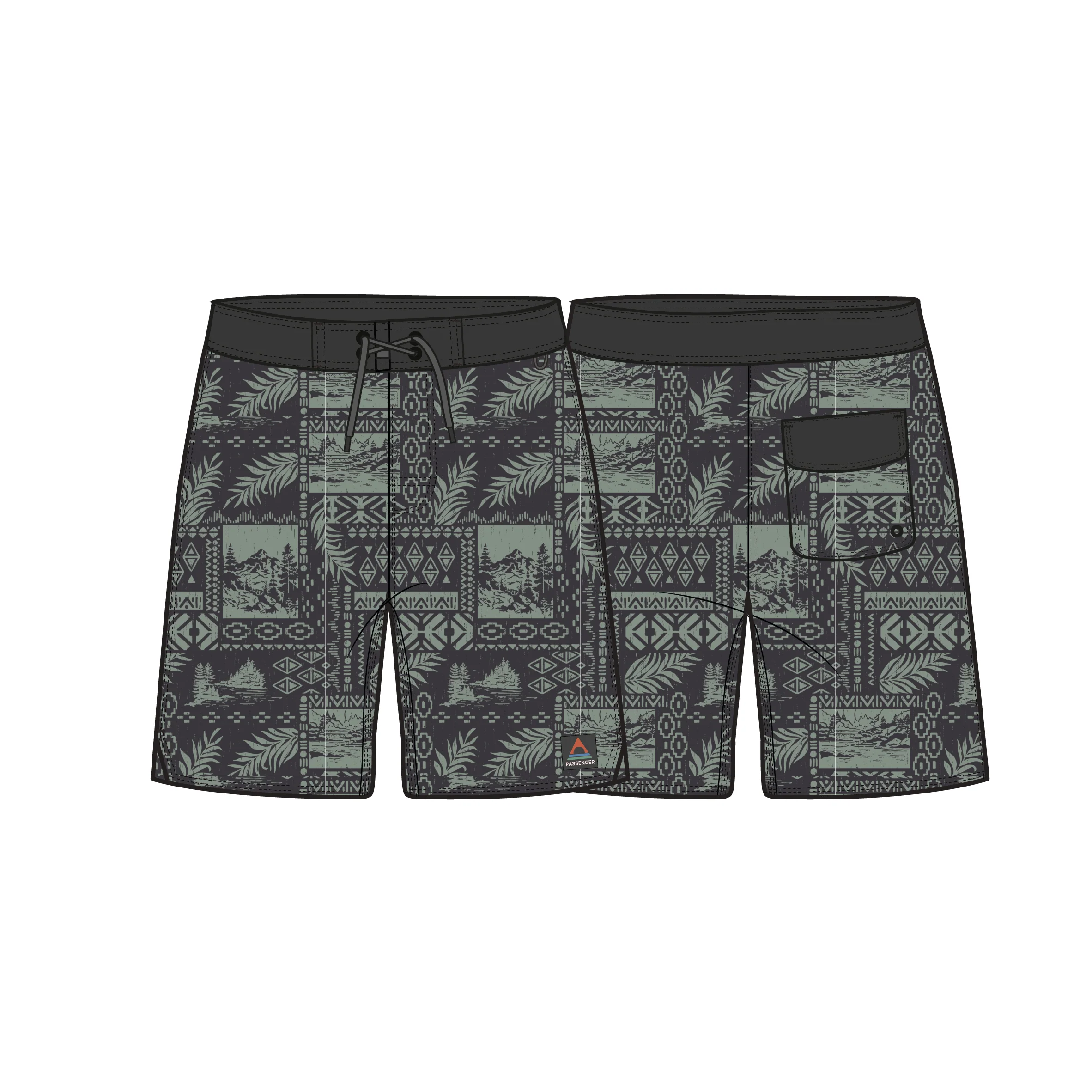 Cruiser NetPlus® 19" Boardshort - Patchwork Faded Black - Image 10