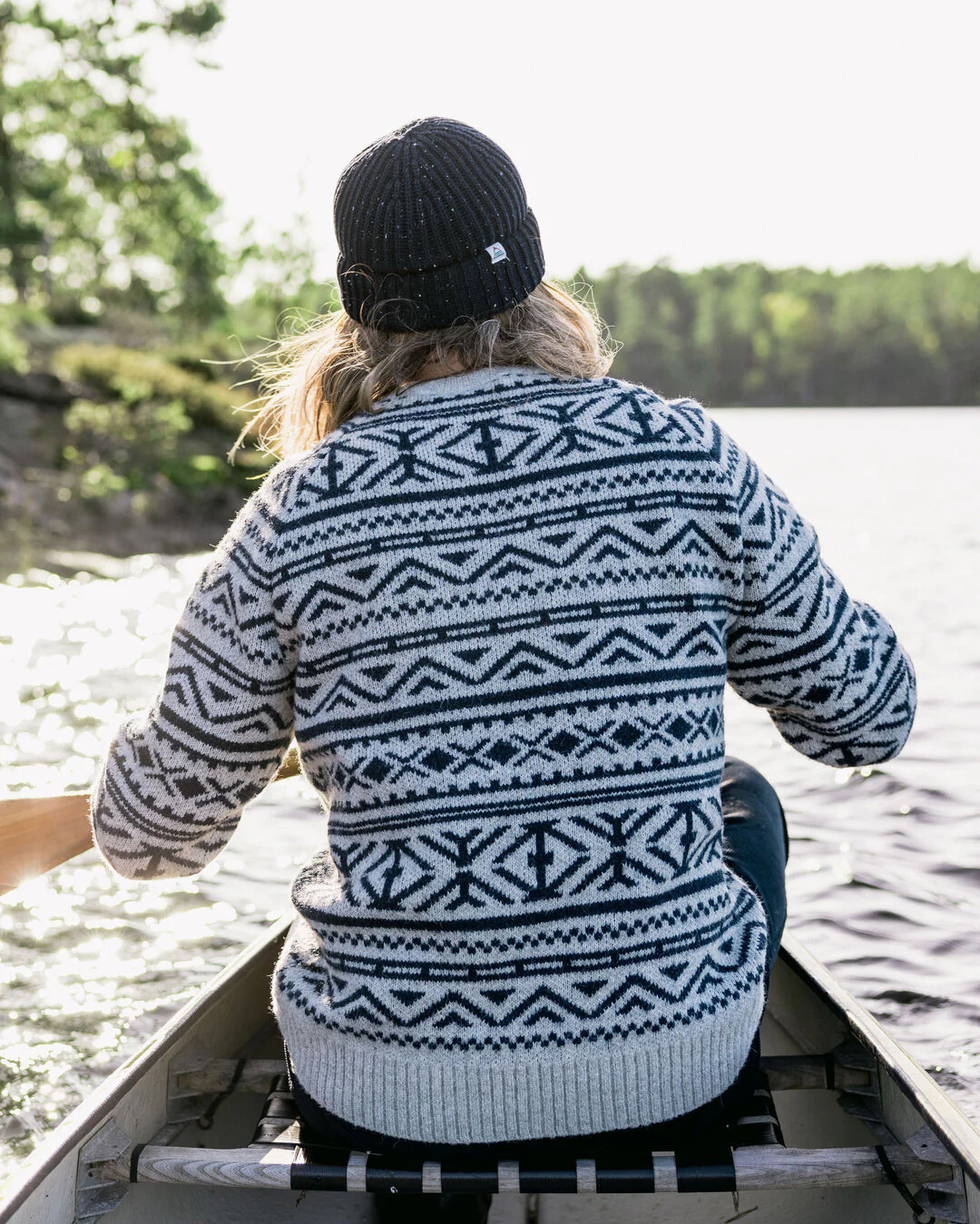 Cutback Fairisle Knitted Jumper - Grey Marl - Image 5