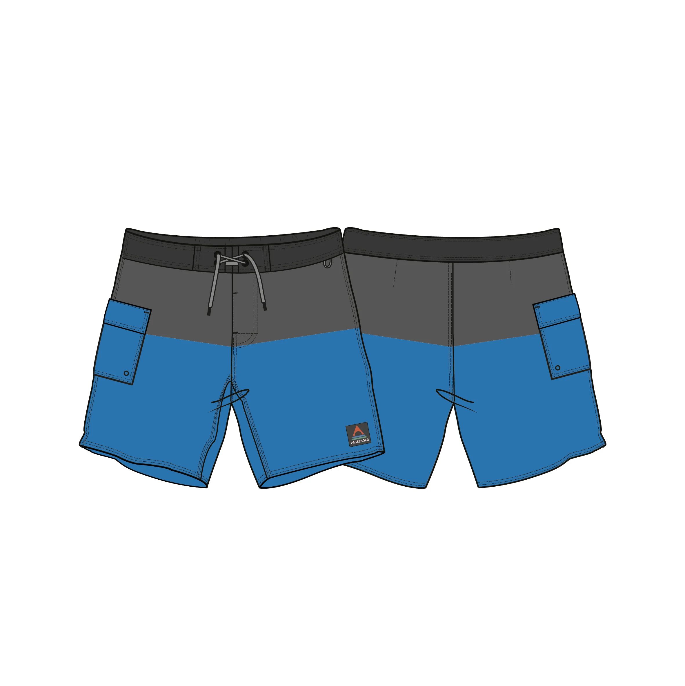 Cutback NetPlus® 17" Boardshort - Storm Grey/Marine Blue - Image 10