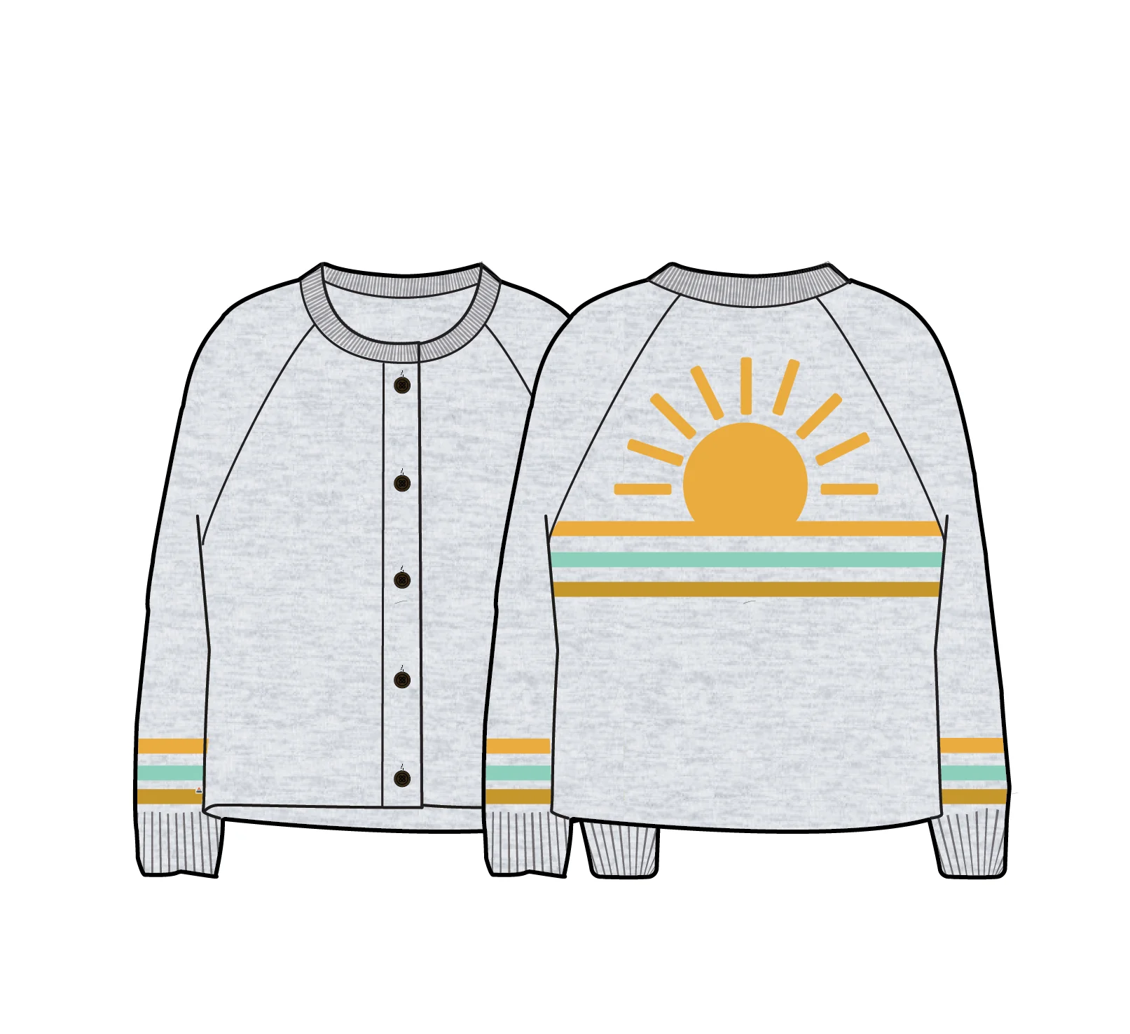 Dawner Knitted Cardigan - Light Grey Marl - Image 7