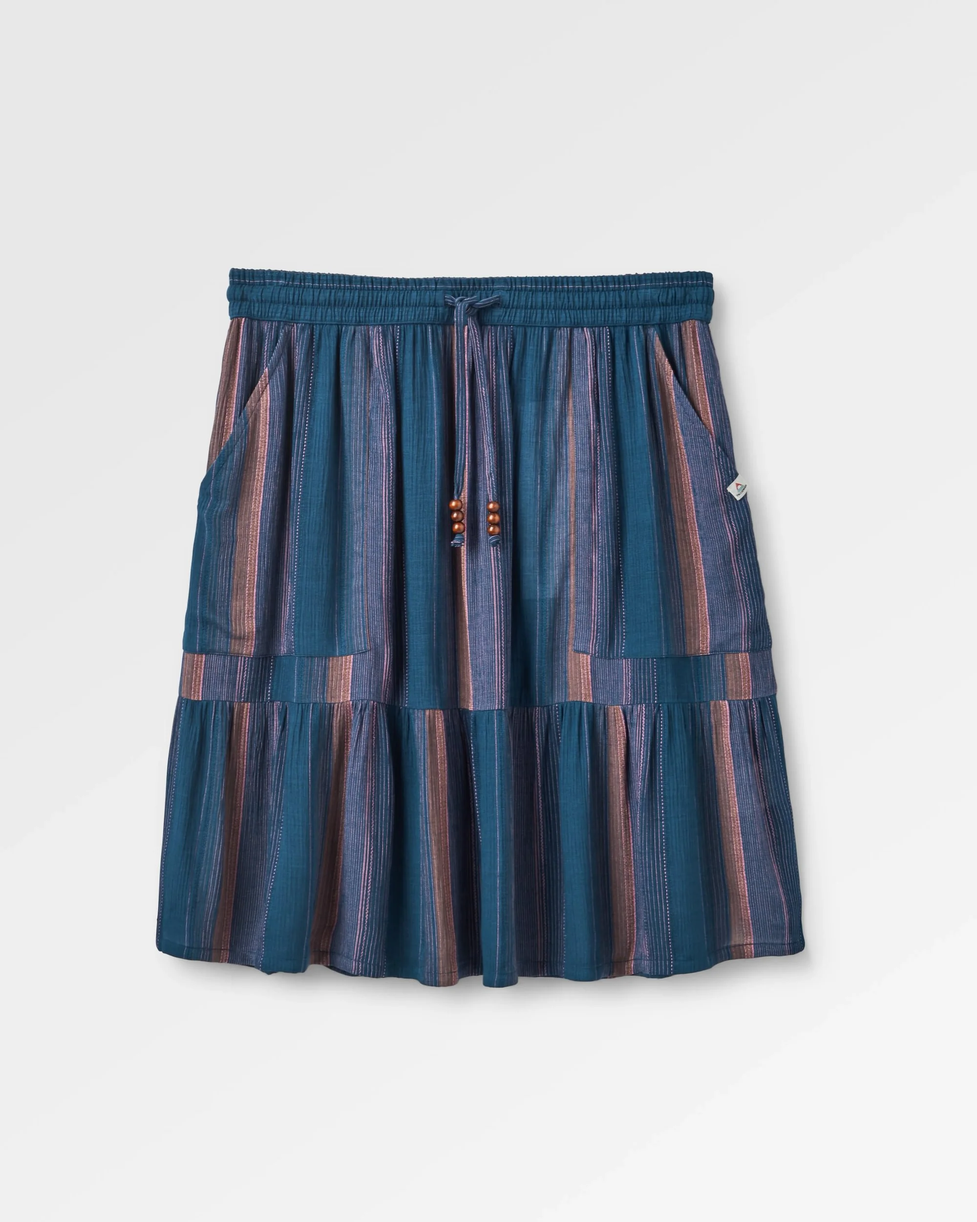 Dew EcoVero Woven Skirt - Dark Denim Multi Stripe