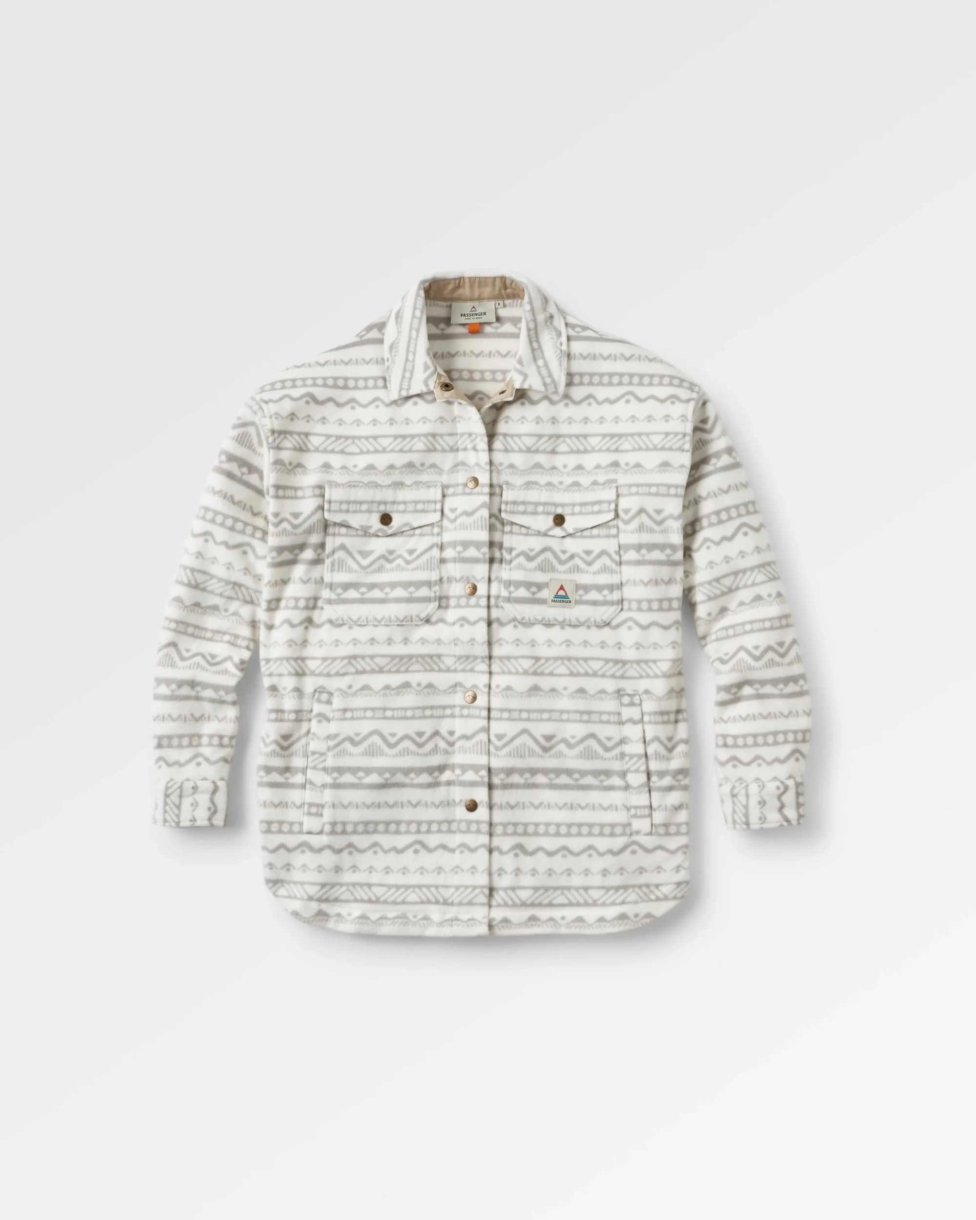 East Polar Fleece Shirt - Mountain Geo Vintage White