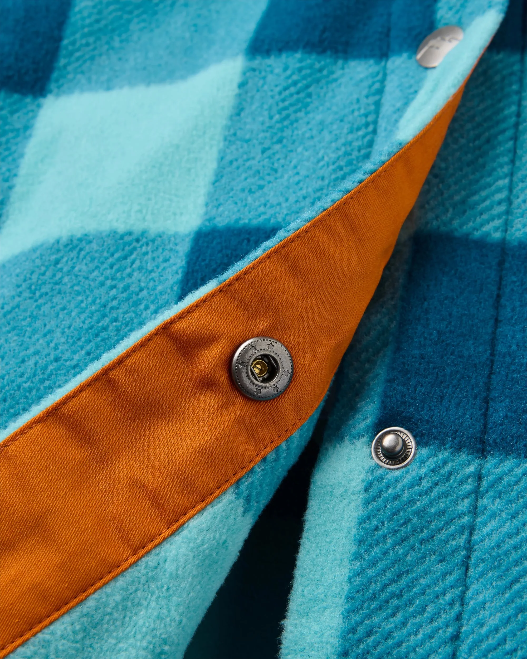 East Polar Fleece Shirt - Retro Blue Check - Image 2